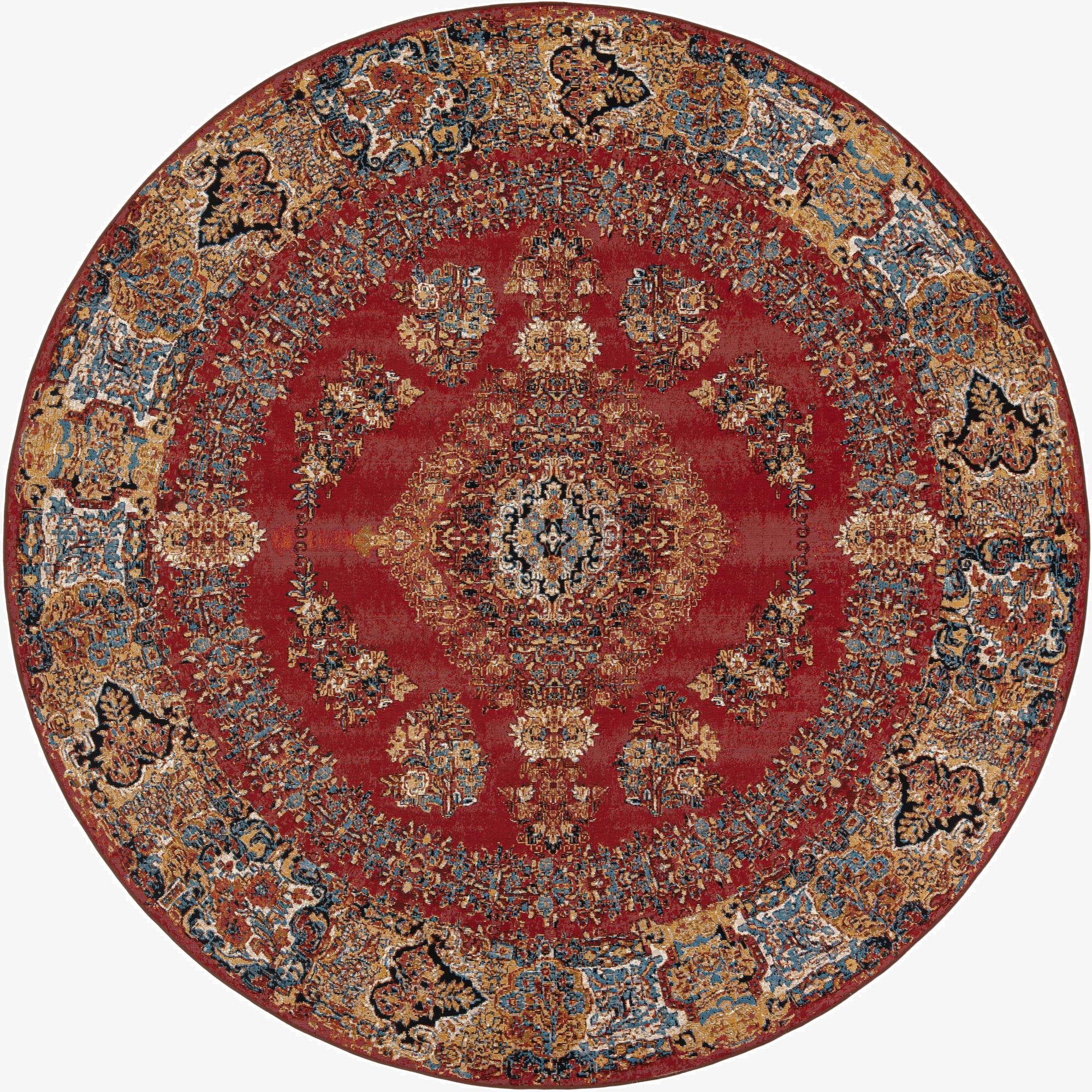  10' x 10'  Washable Traditional Indoor / Outdoor Round Rug