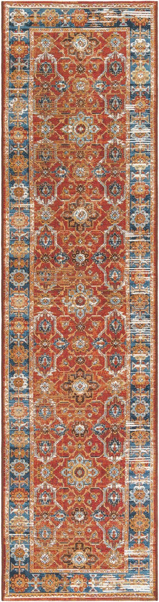  2' x 8'  Washable Traditional Indoor / Outdoor Runner Rug