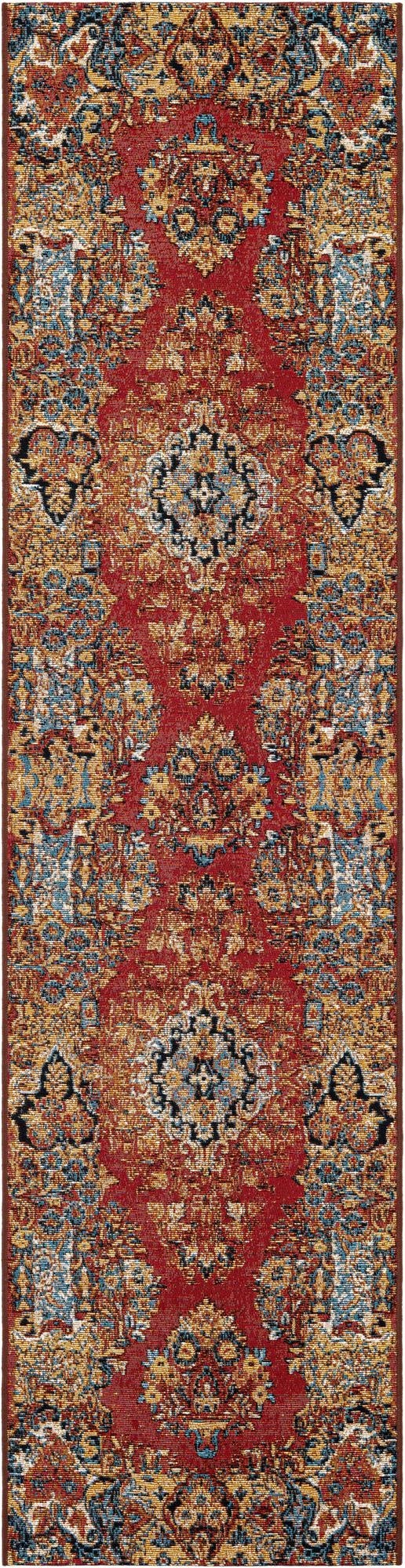  2' x 8'  Washable Traditional Indoor / Outdoor Runner Rug