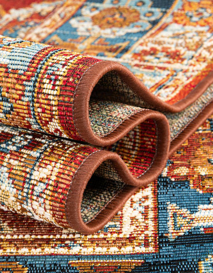 Detail image of  10' x 10'  Washable Traditional Indoor / Outdoor Square Rug