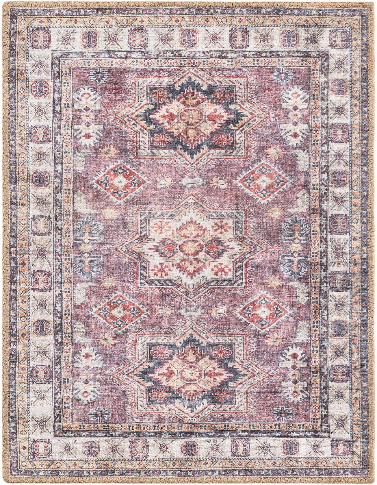 A 2x3 rectangular Rugs.com Timeless rug featuring an antique rose pink, cream, and navy Oriental medallion pattern with a distressed finish.