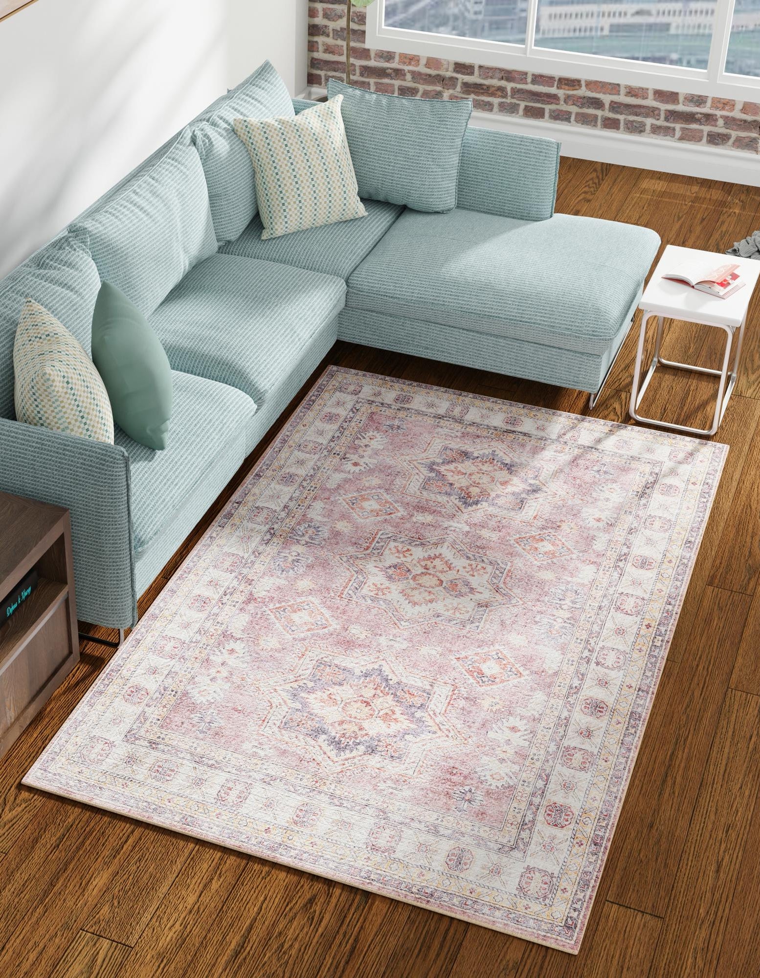Antique Rose Pink 9' 5 x 13' 1 Timeless Rug | Rugs.com