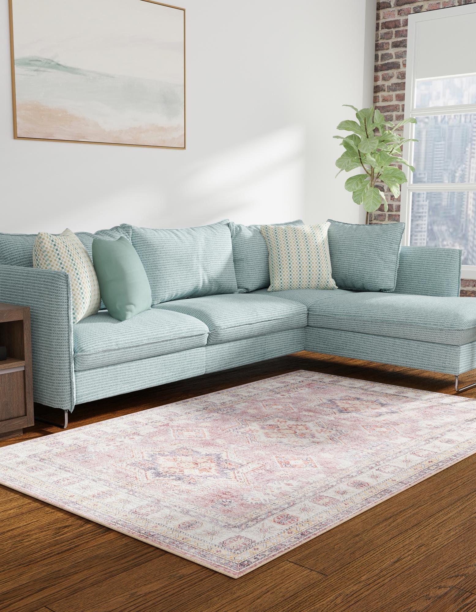 Antique Rose Pink 7' 10 x 10' Timeless Rug | Rugs.com