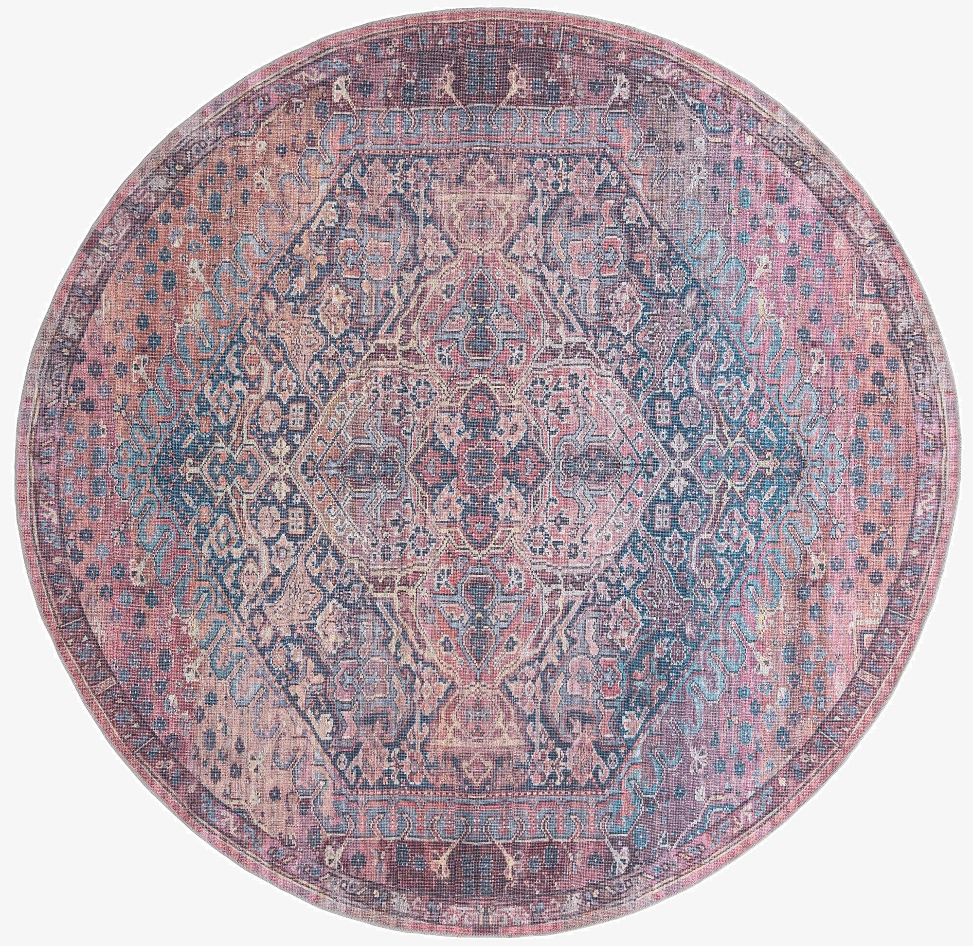  10' 6 x 10' 6  Washable Maahru Round Rug