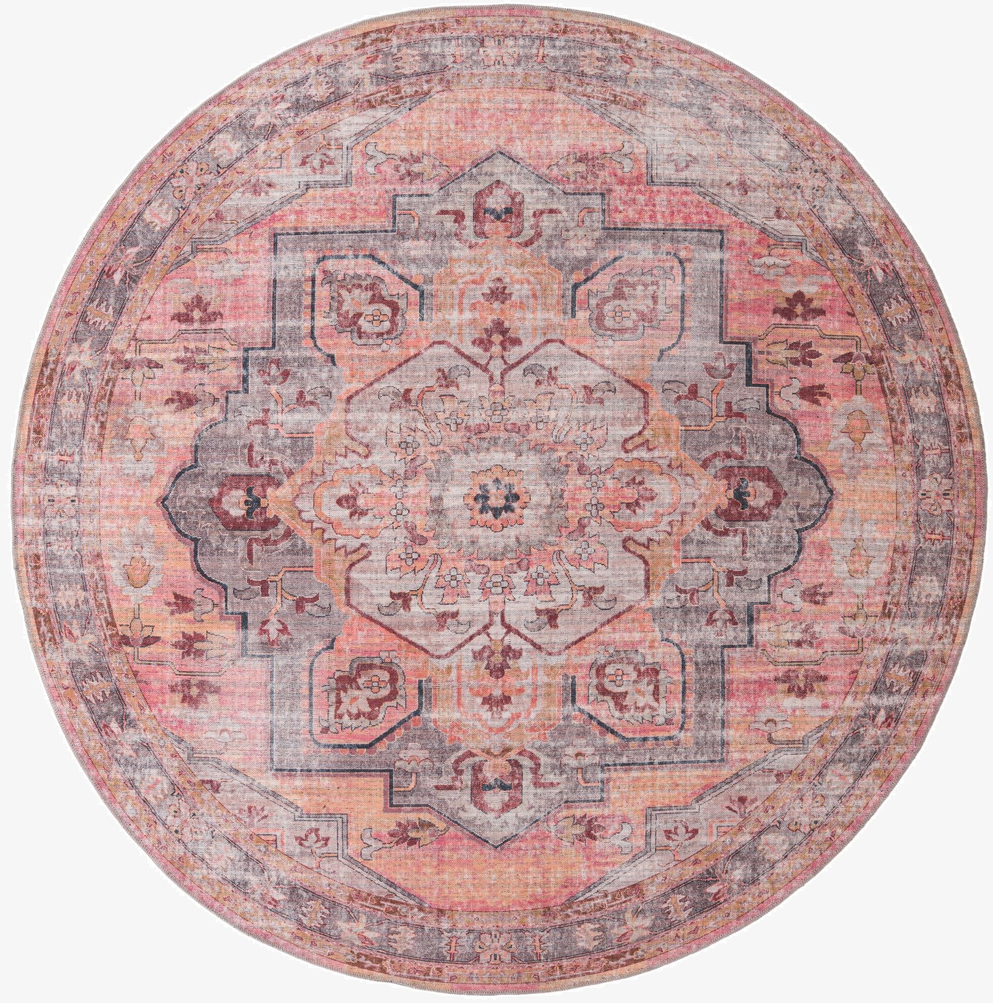  7' 3 x 7' 3  Washable Mangata Round Rug