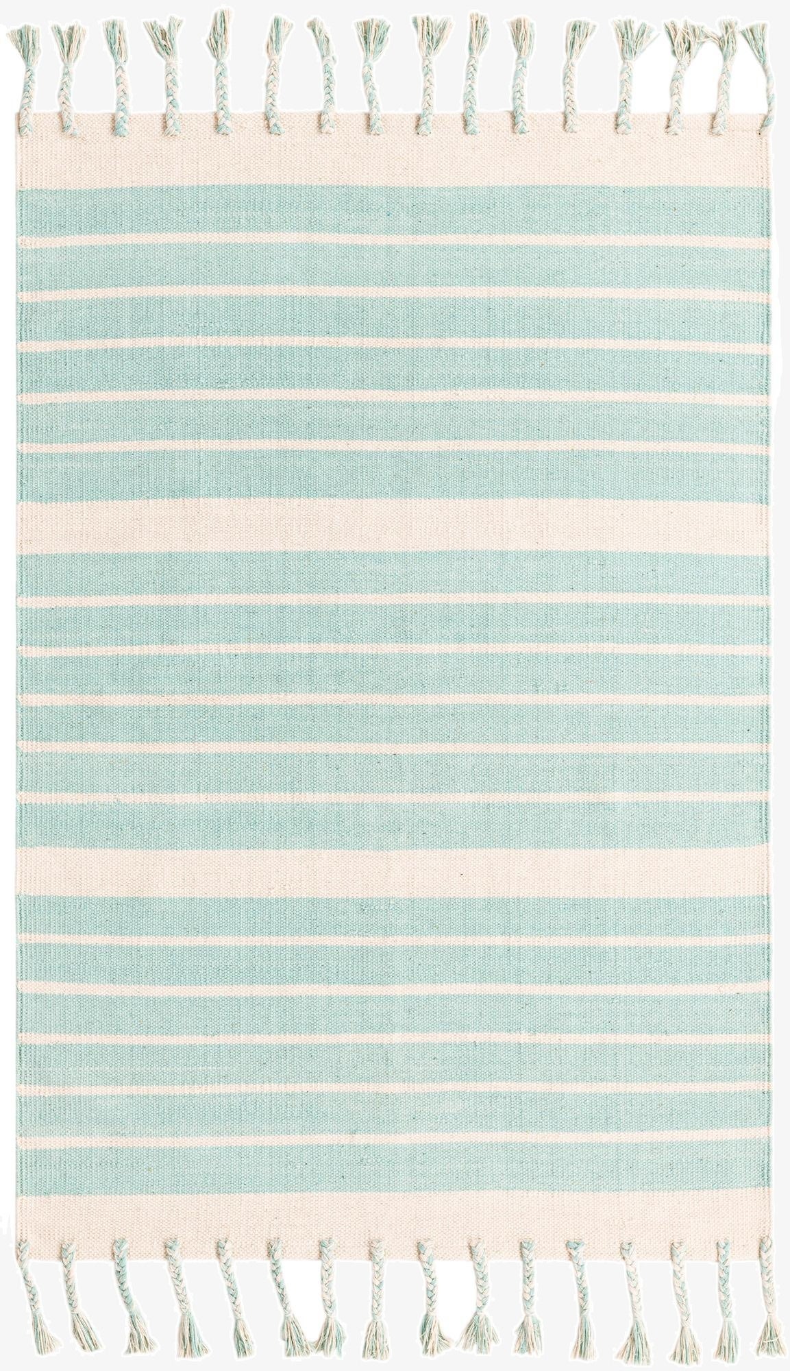  4' 1 x 6' 1  Hand Woven Chindi Cotton Rug