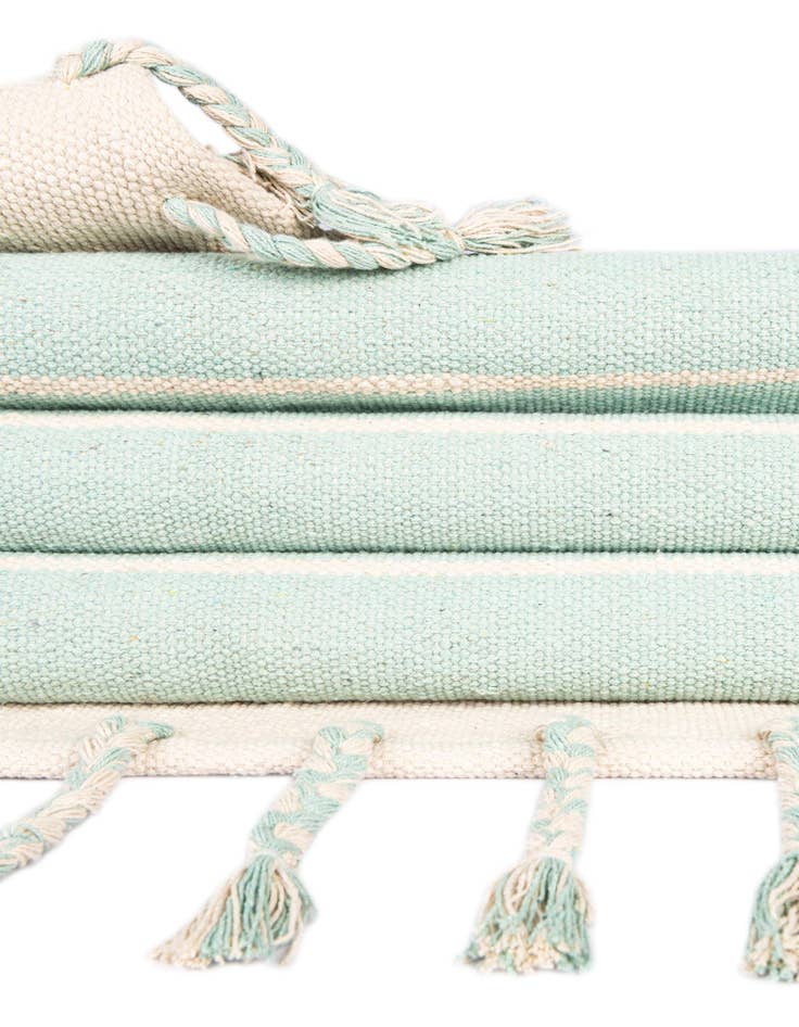 Detail image of  2' 7 x 10'  Hand Woven Chindi Cotton Runner Rug