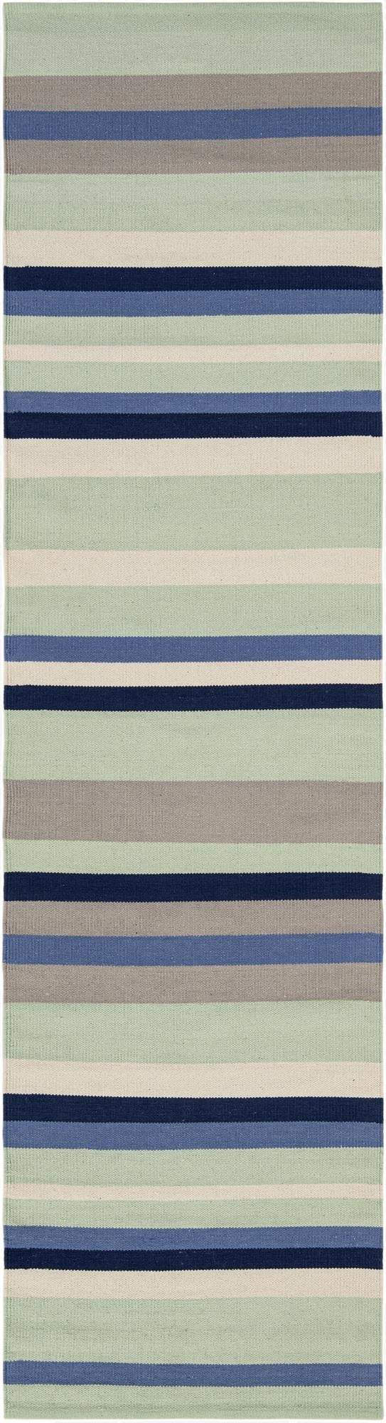  2' 7 x 10'  Hand Woven Flatweave Cotton Dhurrie Runner Rug