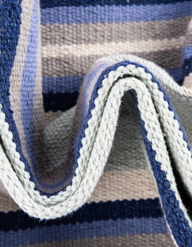 Detail image of  10' x 10'  Hand Woven Flatweave Cotton Dhurrie Square Rug