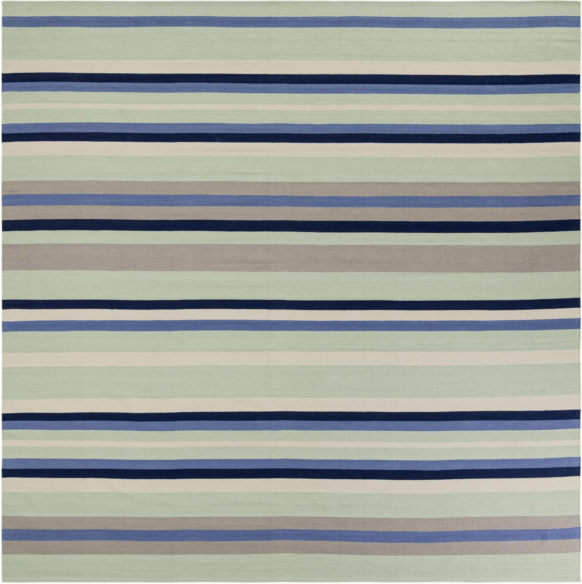  10' x 10'  Hand Woven Flatweave Cotton Dhurrie Square Rug