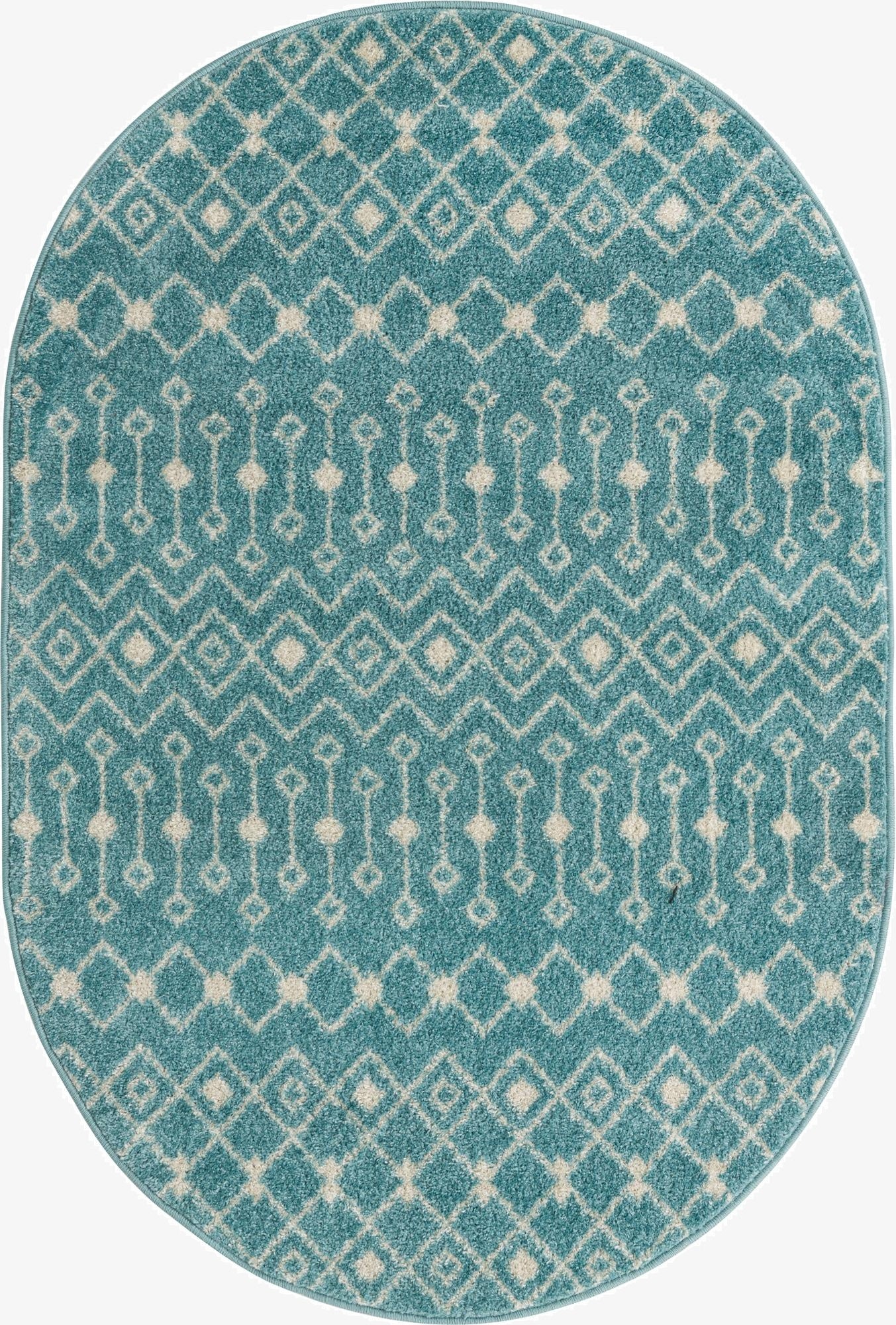  4' x 6' Moroccan Trellis Oval Rug