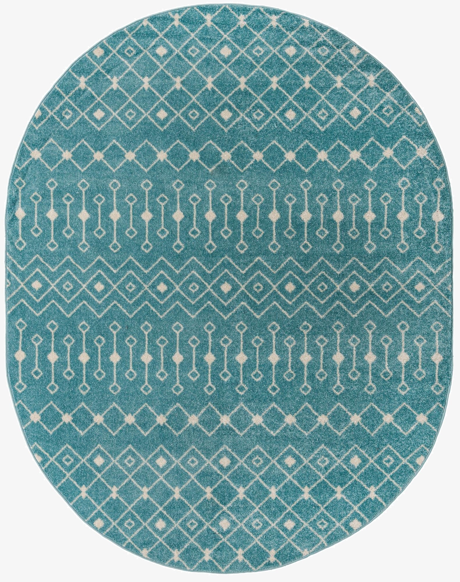  7' 10 x 10' Moroccan Trellis Oval Rug
