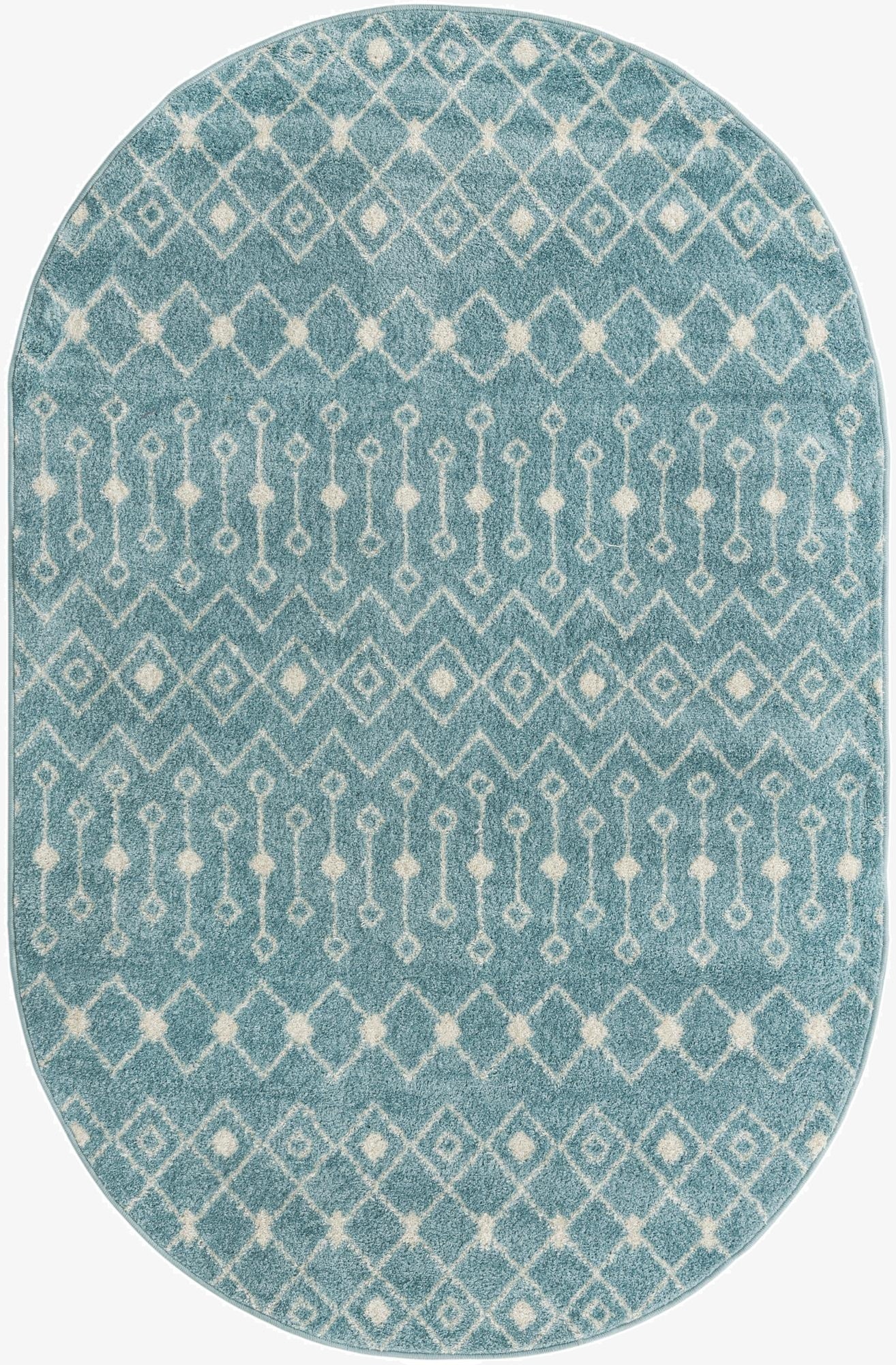  5' 3 x 8' Moroccan Trellis Oval Rug