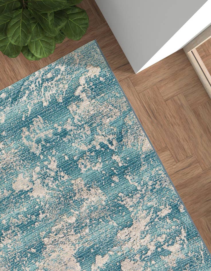 Detail image of  9' x 12'  Washable Modern Indoor / Outdoor Rug