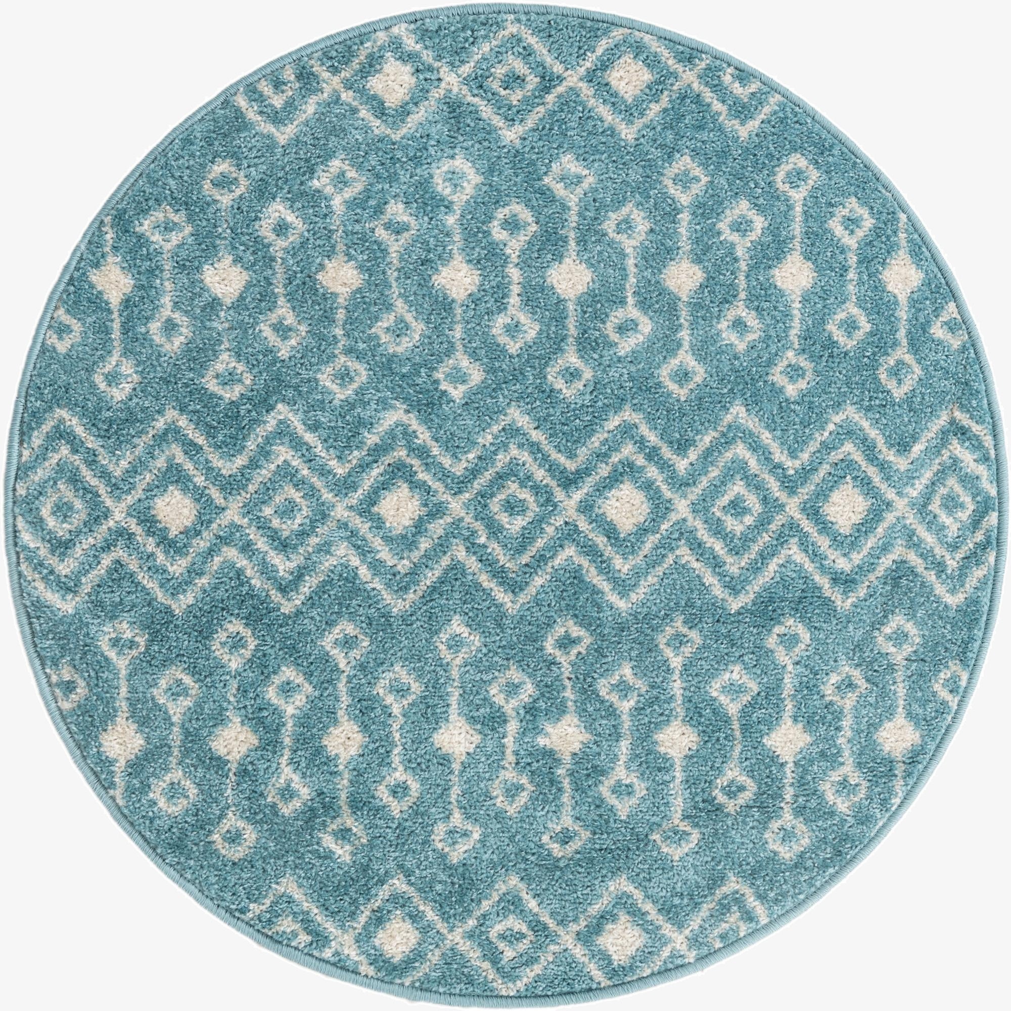  3' 3 x 3' 3 Moroccan Trellis Round Rug