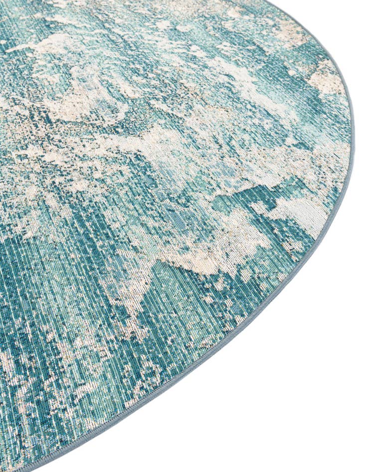 Detail image of  5' x 5'  Washable Modern Indoor / Outdoor Round Rug