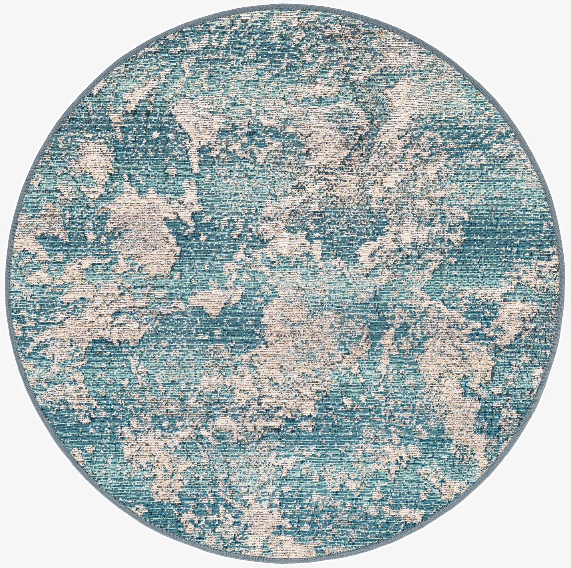  3' x 3'  Washable Modern Indoor / Outdoor Round Rug