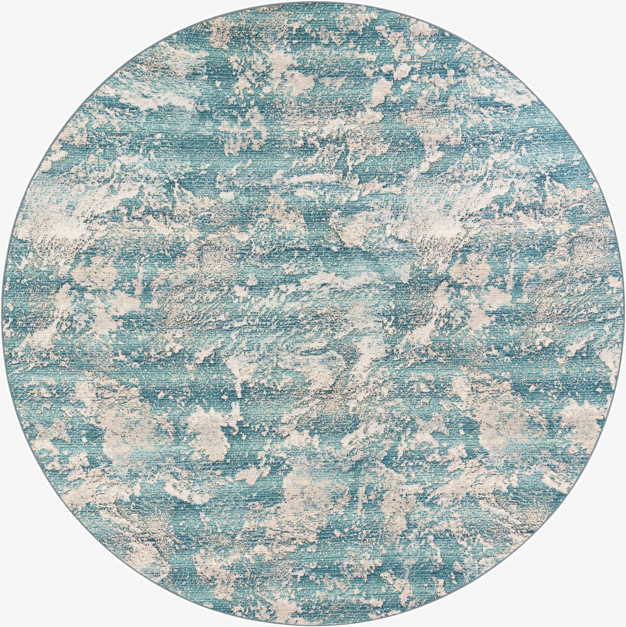  10' x 10'  Washable Modern Indoor / Outdoor Round Rug