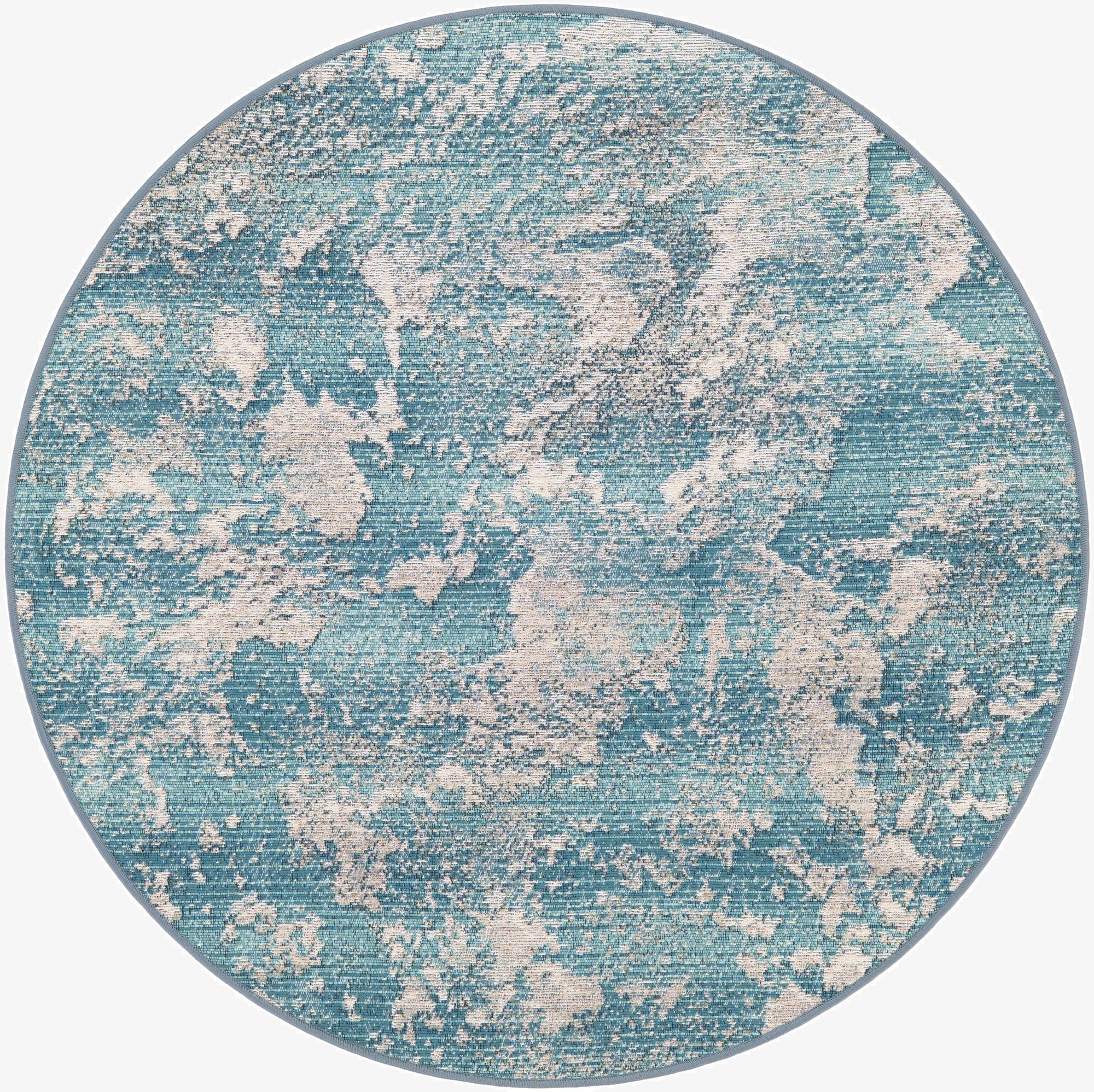  4' x 4'  Washable Modern Indoor / Outdoor Round Rug