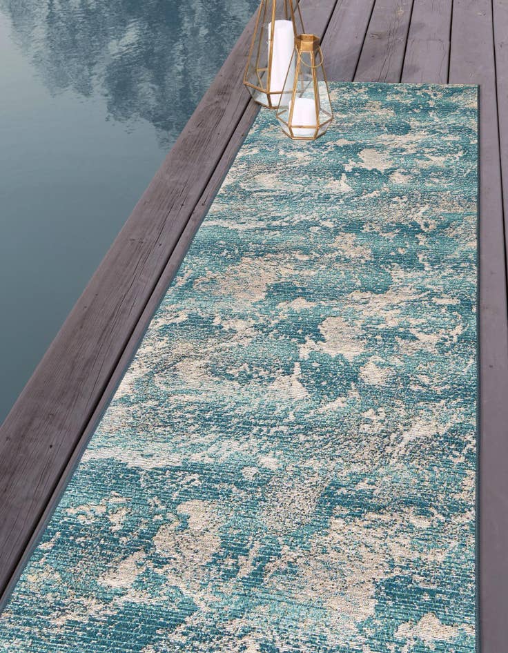 Detail image of  2' x 8'  Washable Modern Indoor / Outdoor Runner Rug