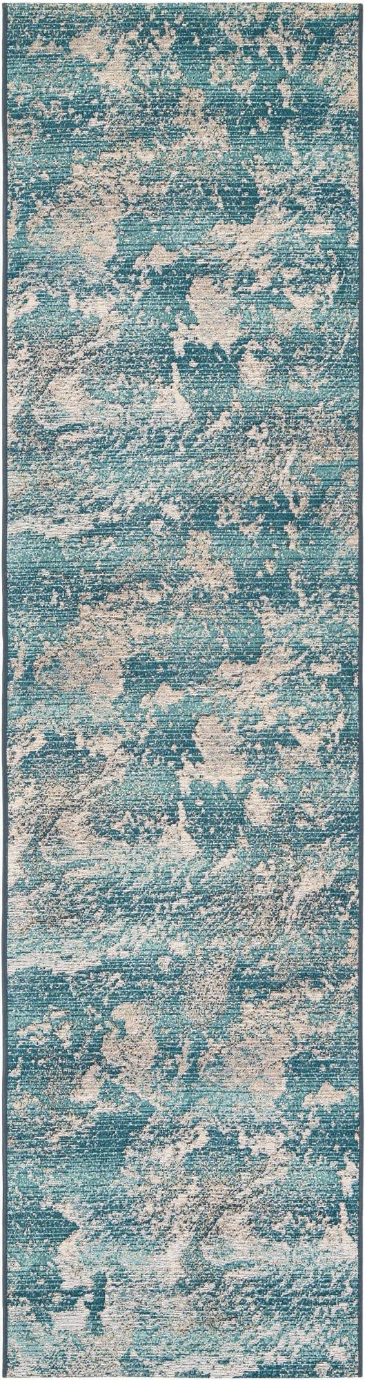  2' 7 x 10'  Washable Modern Indoor / Outdoor Runner Rug