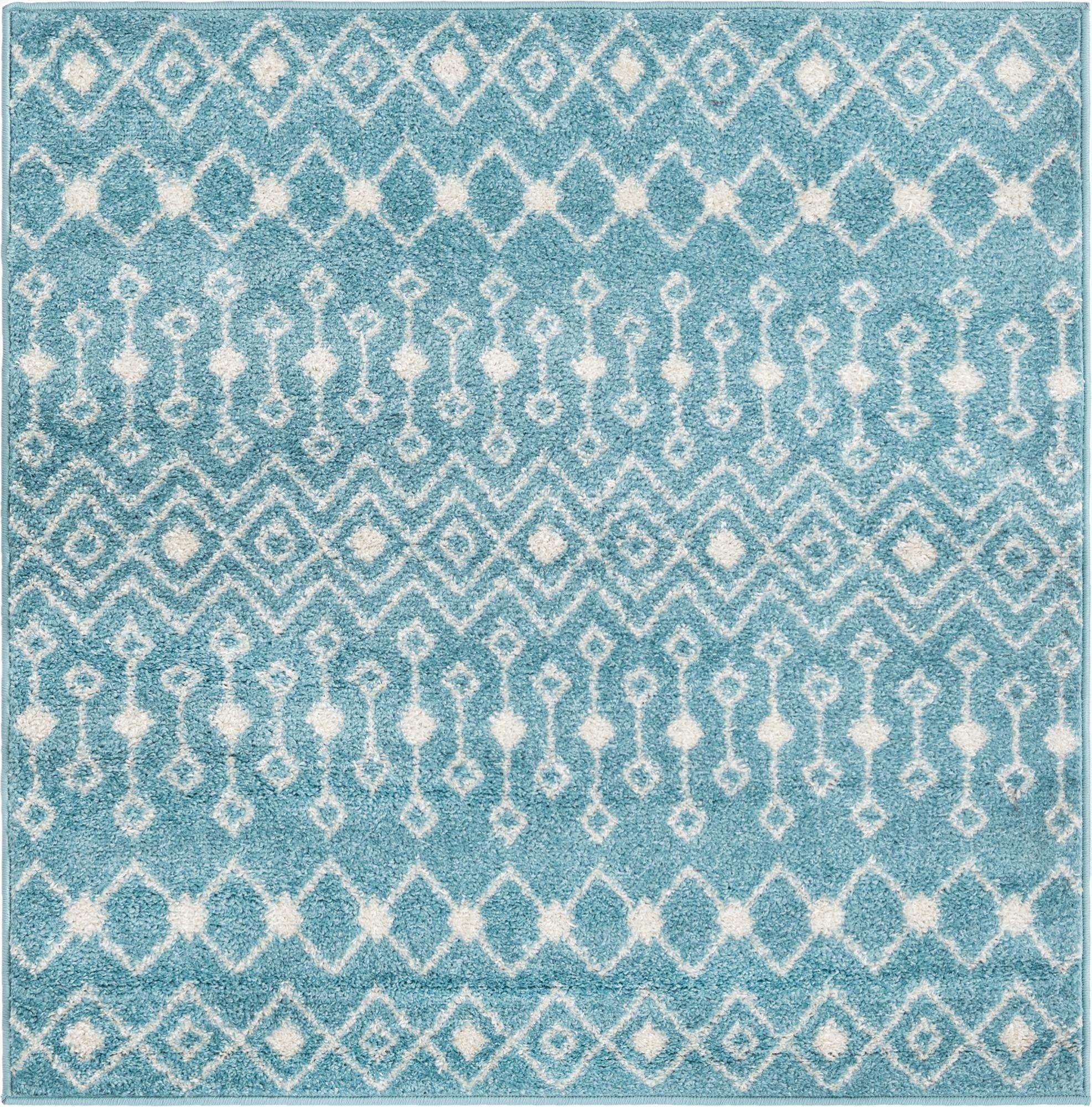  4' x 4' Moroccan Trellis Square Rug