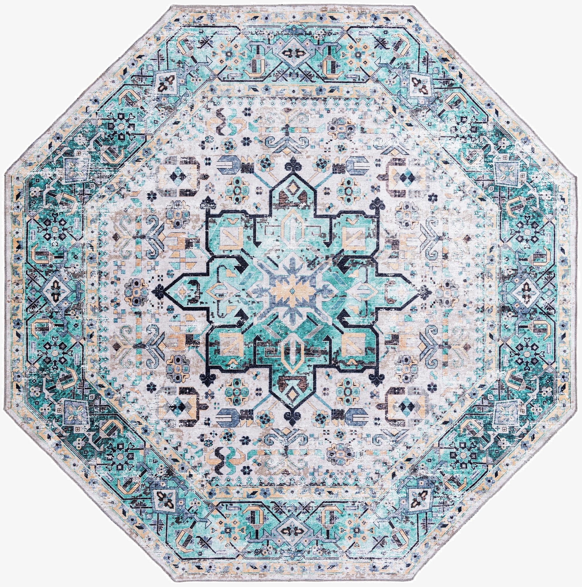 7' 10 x 7' 10  Washable Yara Octagon Rug