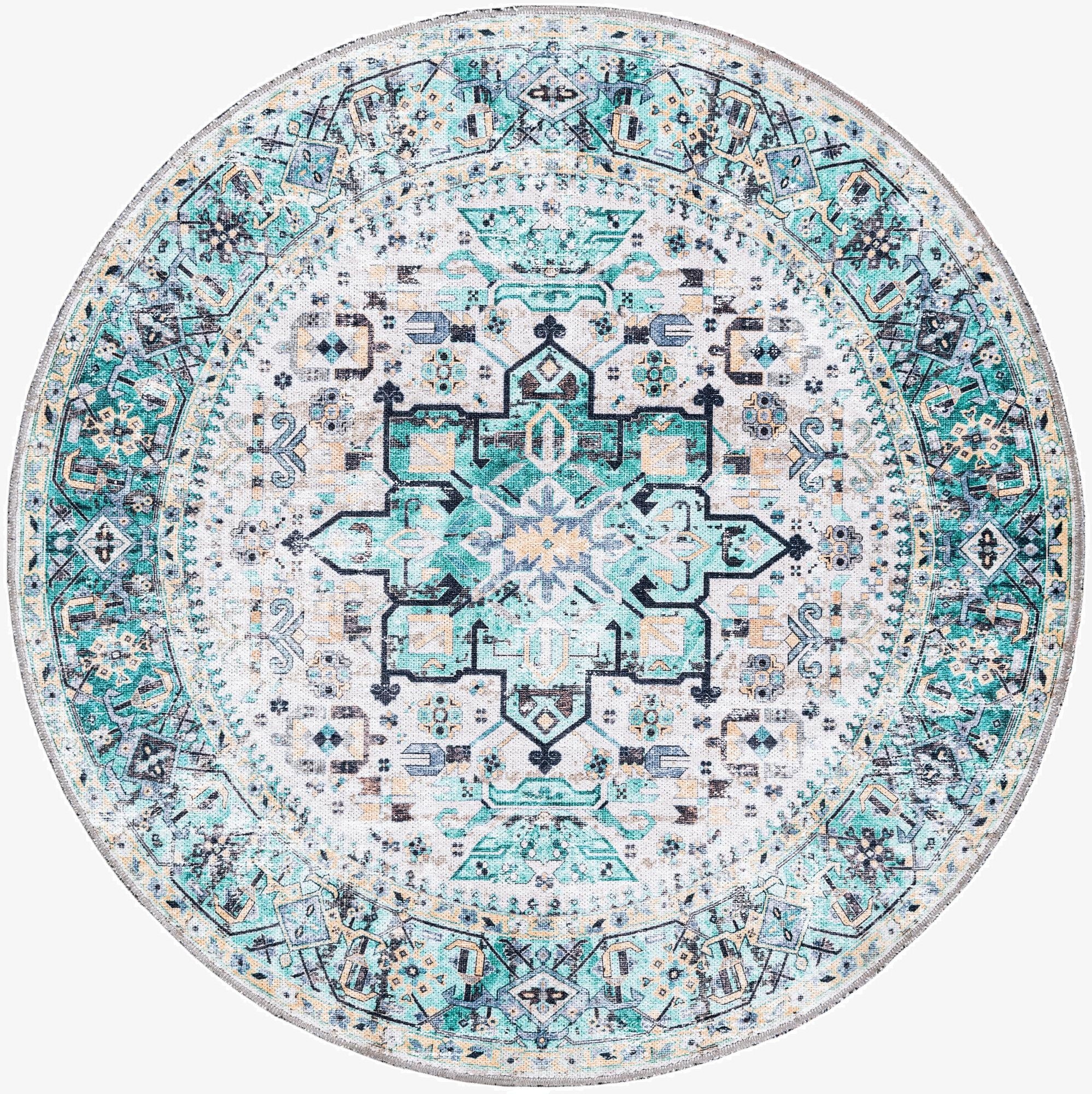  4' x 4'  Washable Yara Round Rug