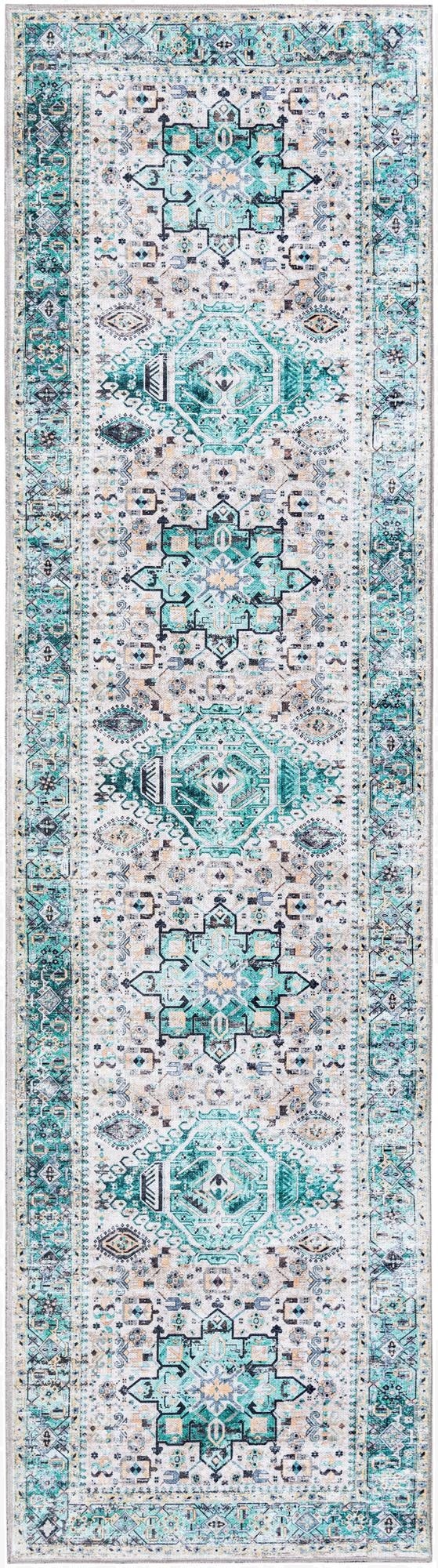  2' 7 x 10'  Washable Yara Runner Rug