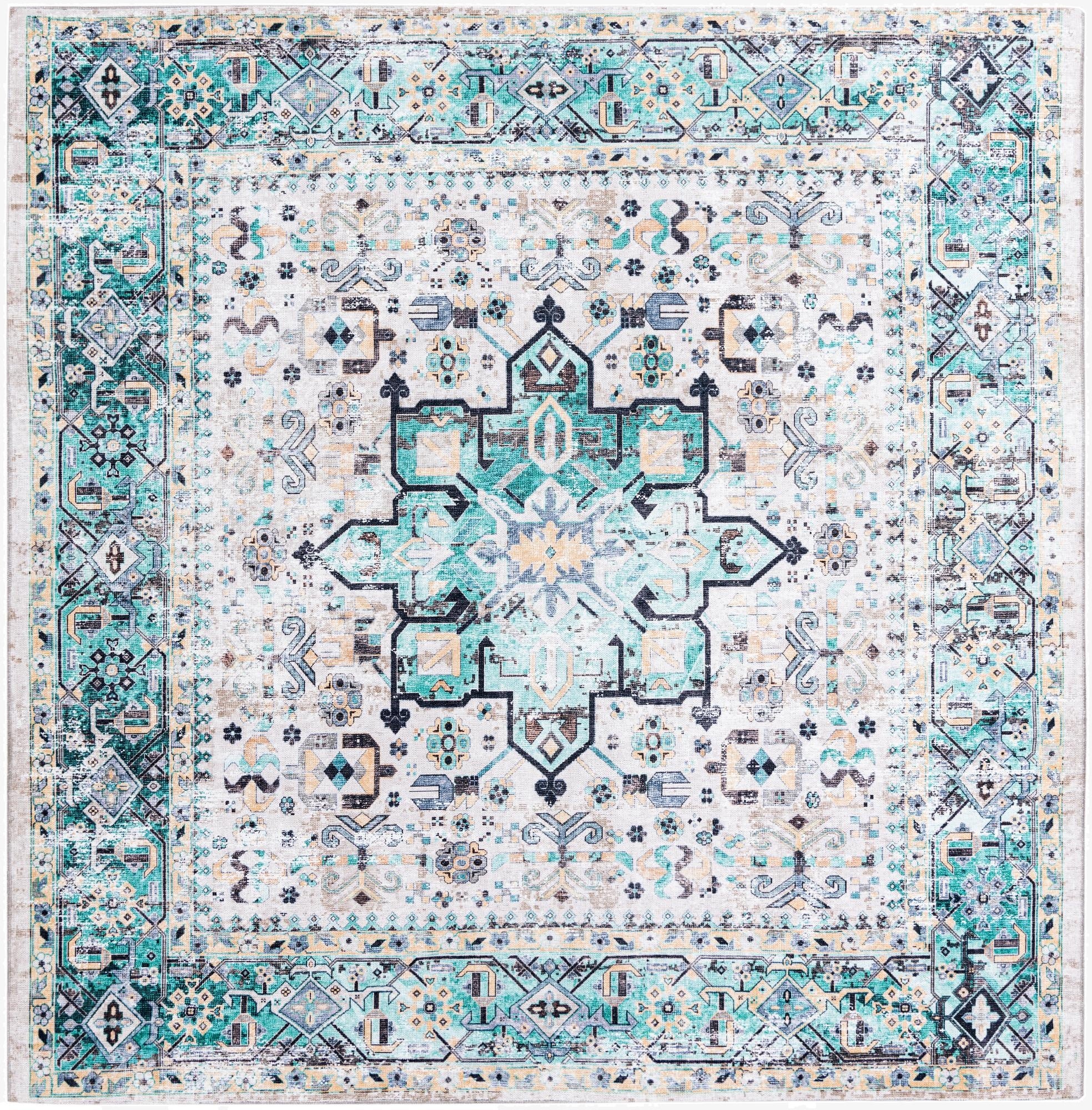  7' 10 x 7' 10  Washable Yara Square Rug