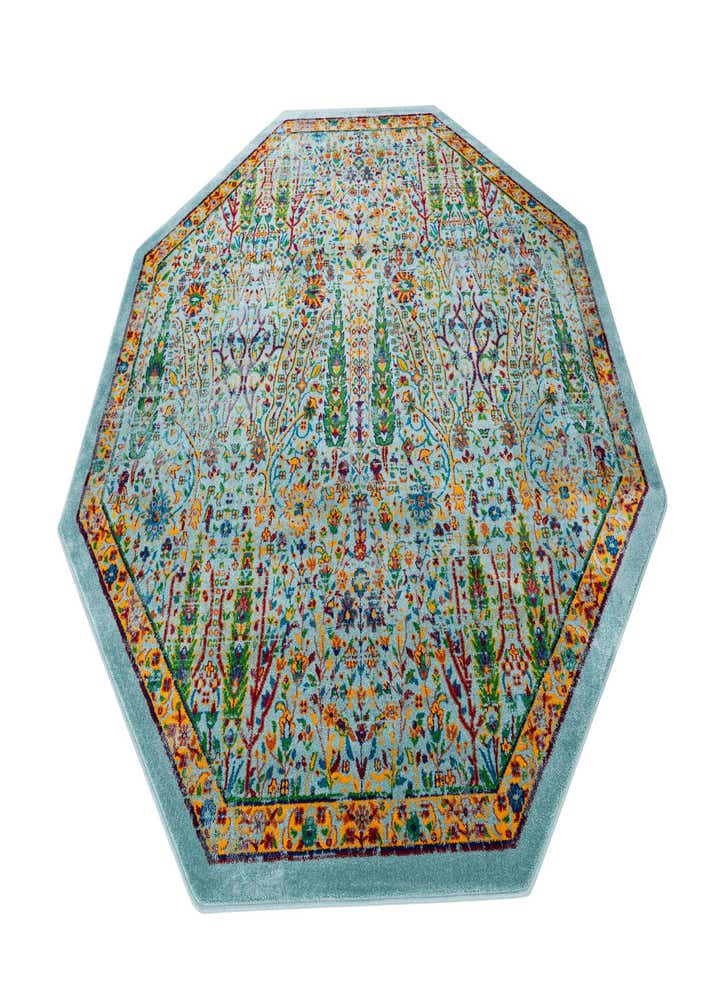 Aqua 7' 10 x 7' 10 Calypso Octagon Rug | Rugs.com