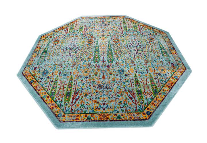 Aqua 7' 10 x 7' 10 Calypso Octagon Rug | Rugs.com