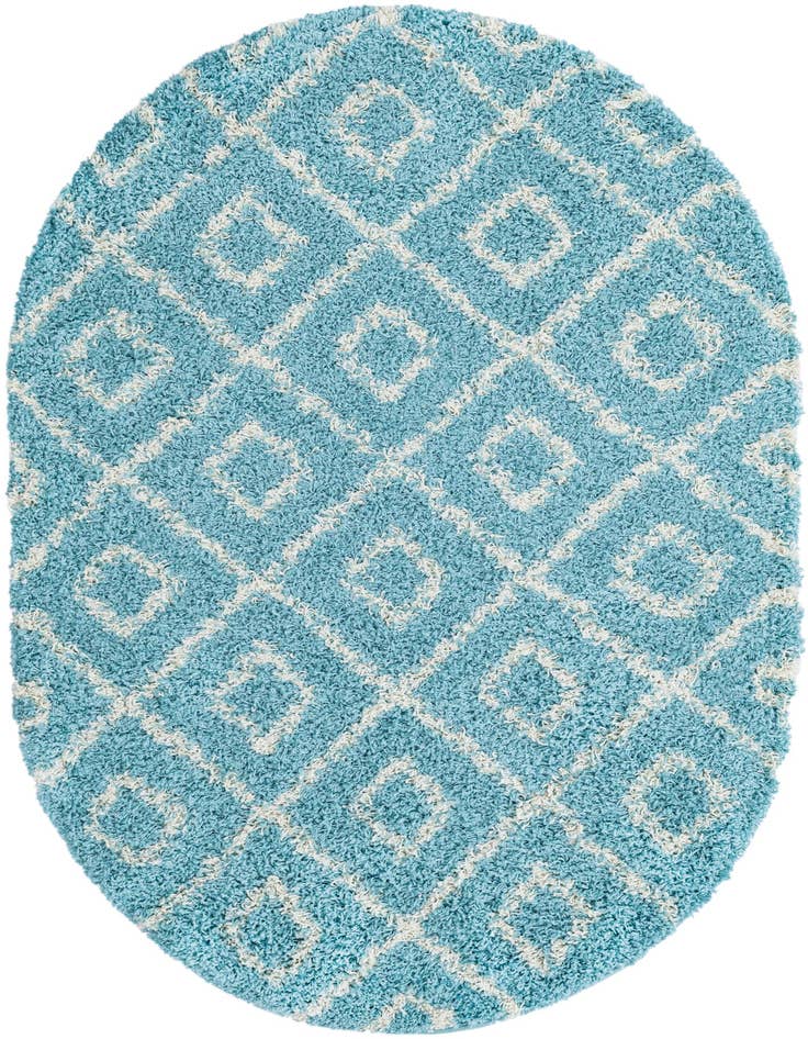 Detail image of  4' x 6' Lattice Shag Oval Rug