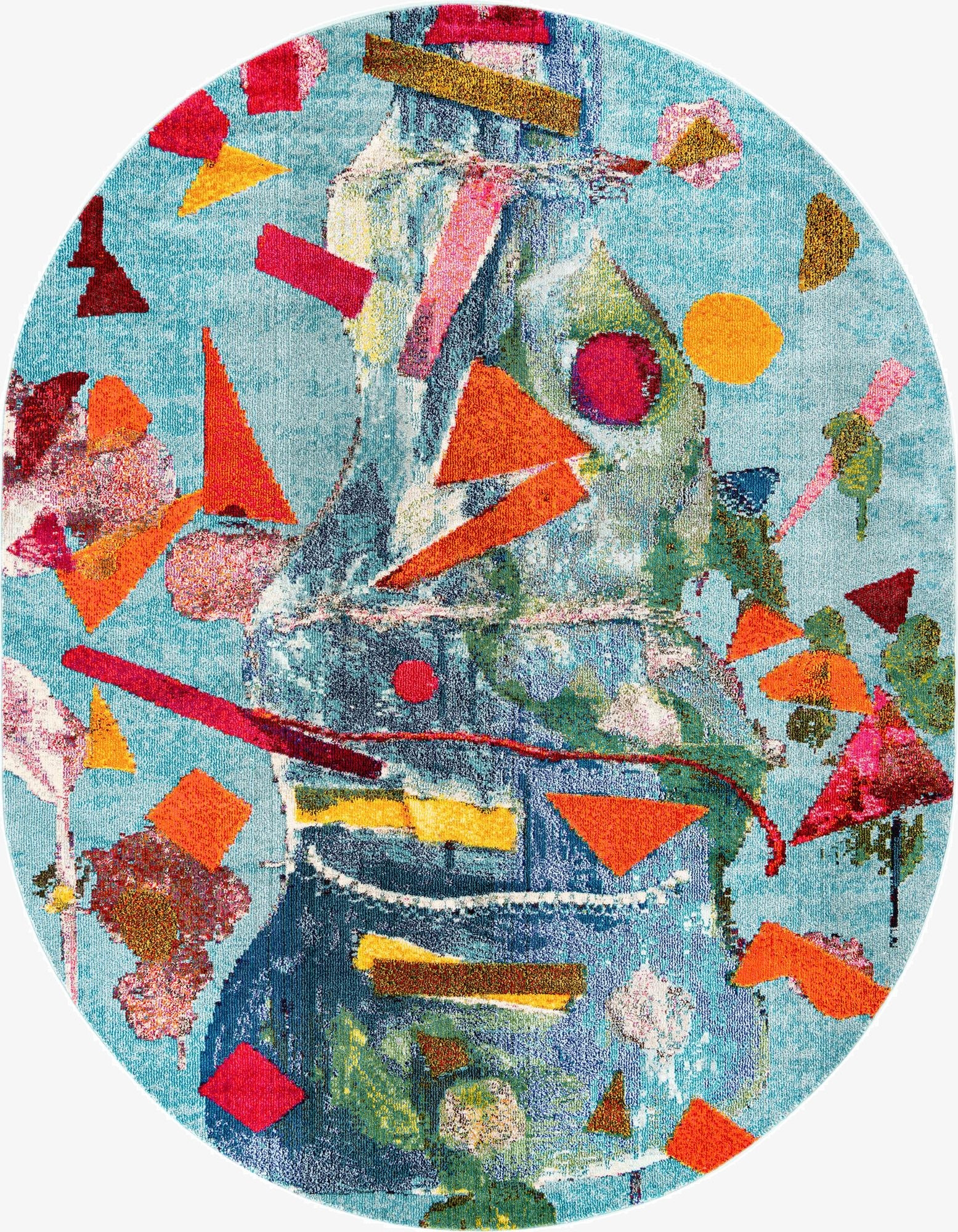  7' 10 x 10'  Washable Vivid Oval Rug