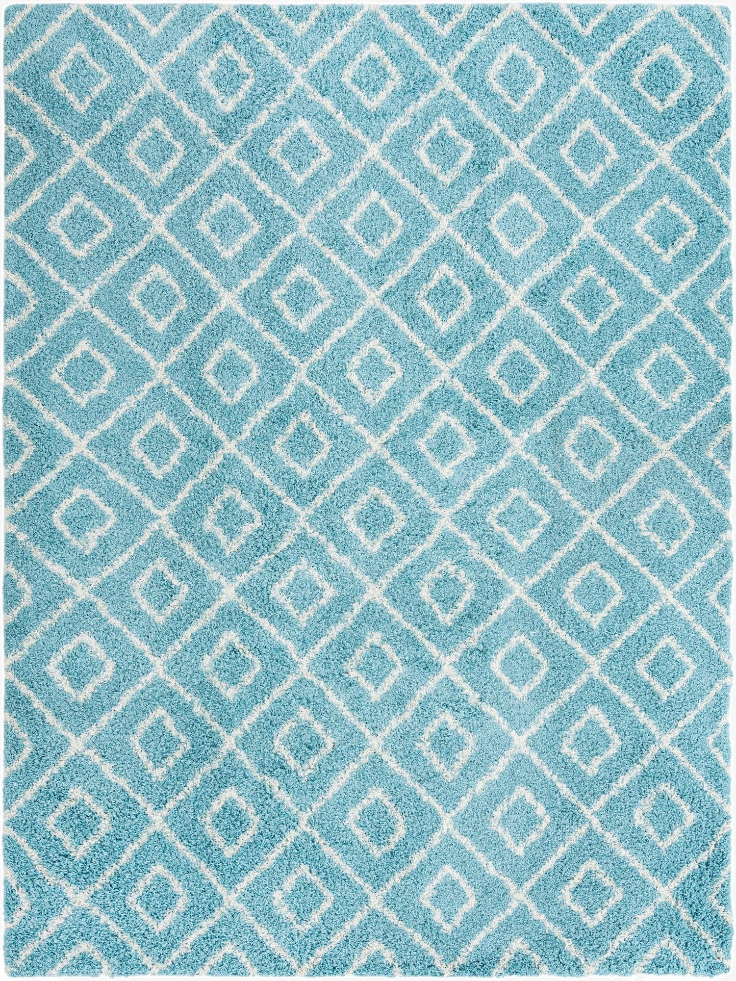  9' x 12' Lattice Shag Rug