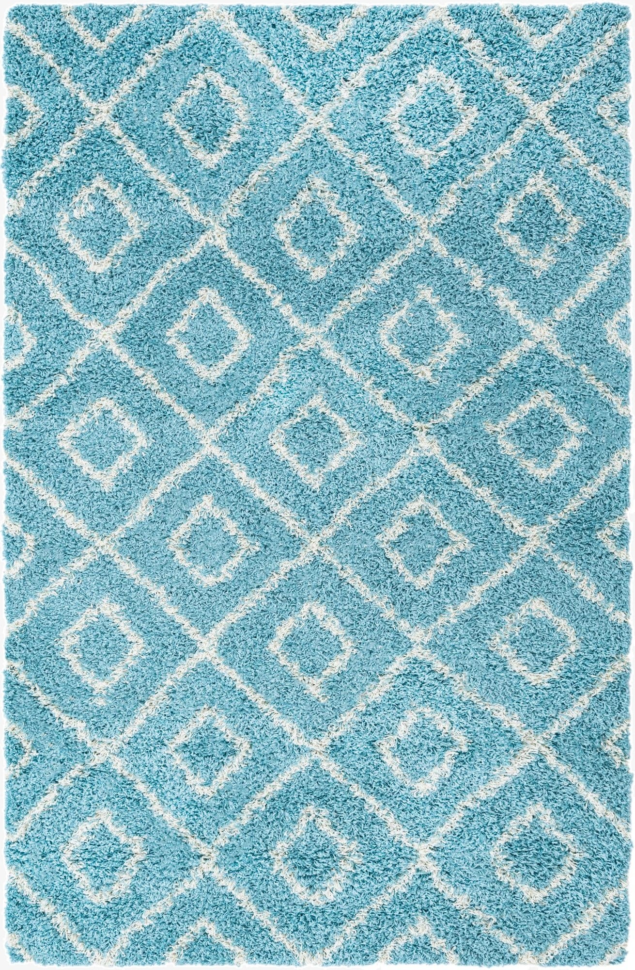  5' 3 x 8' Lattice Shag Rug