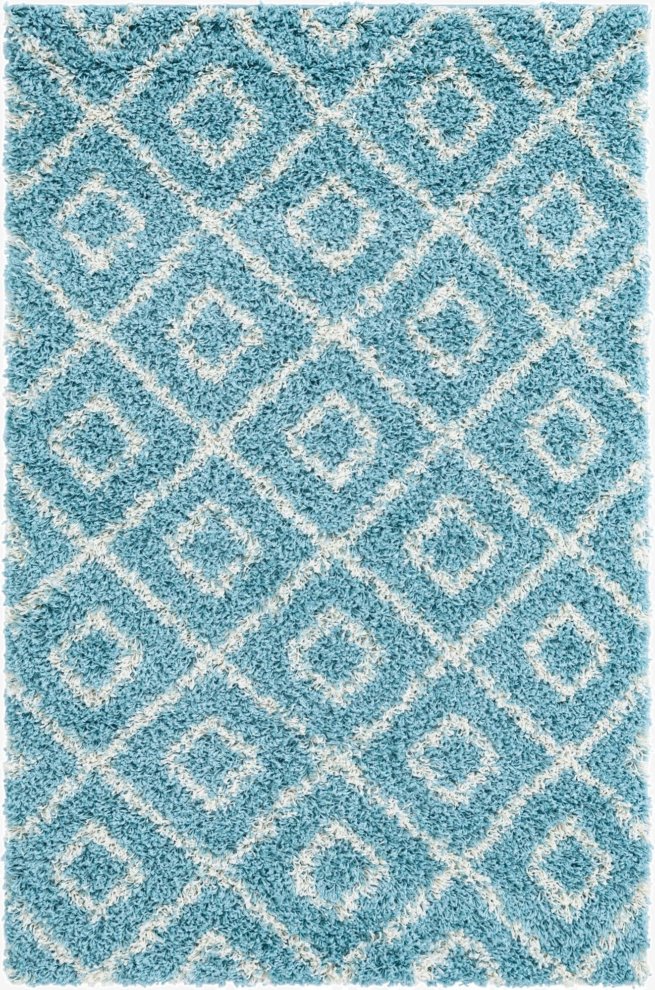  4' x 6' Lattice Shag Rug
