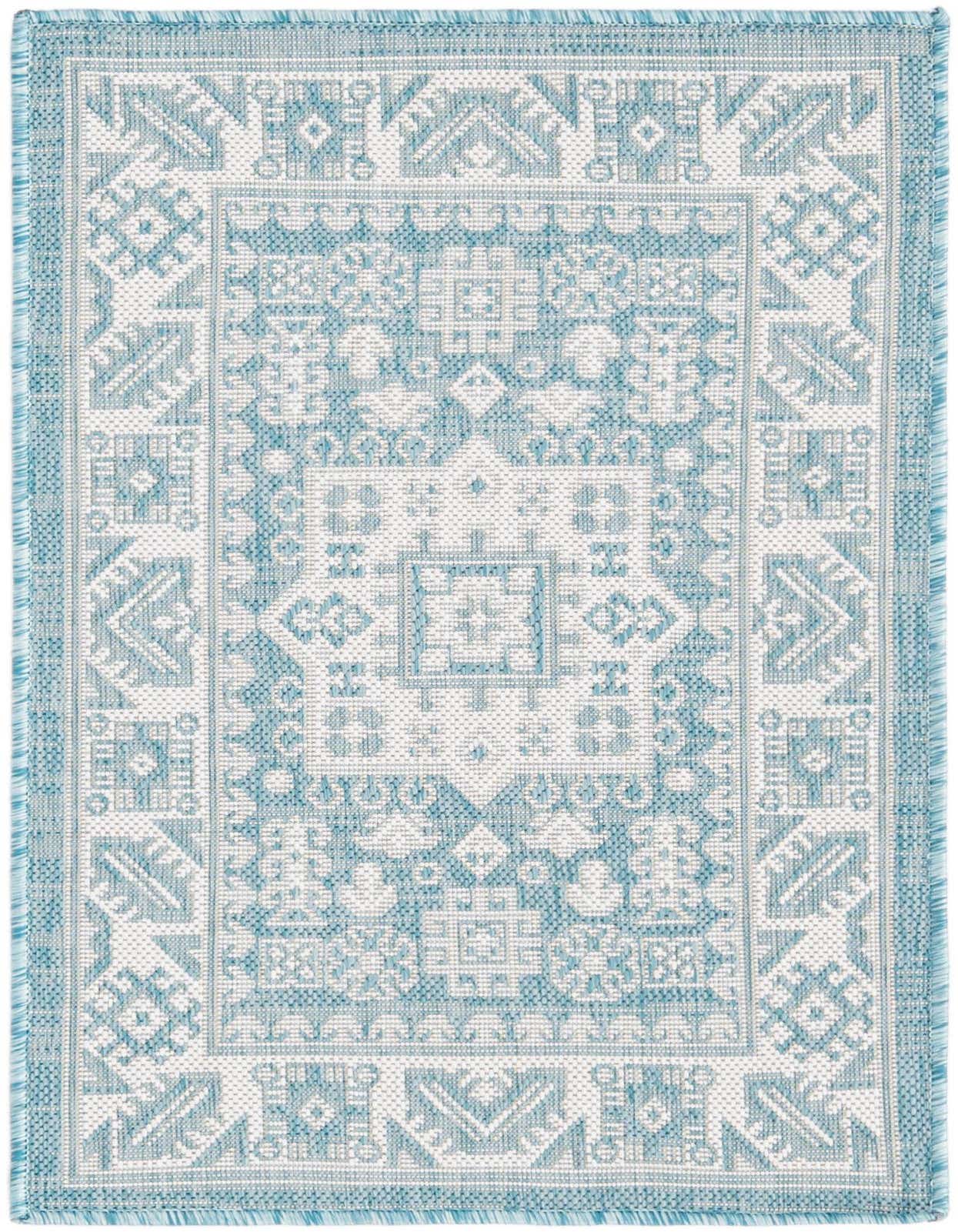 Primary image  2' x 3'  Washable Aztec Indoor / Outdoor Rug