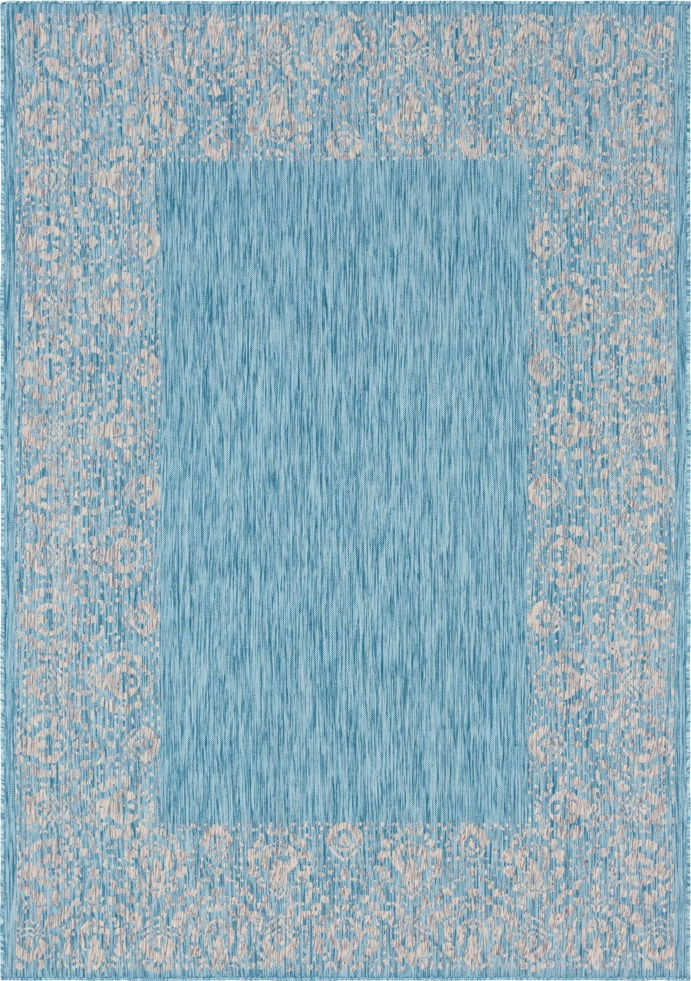  7' x 10'  Washable Border Indoor / Outdoor Rug