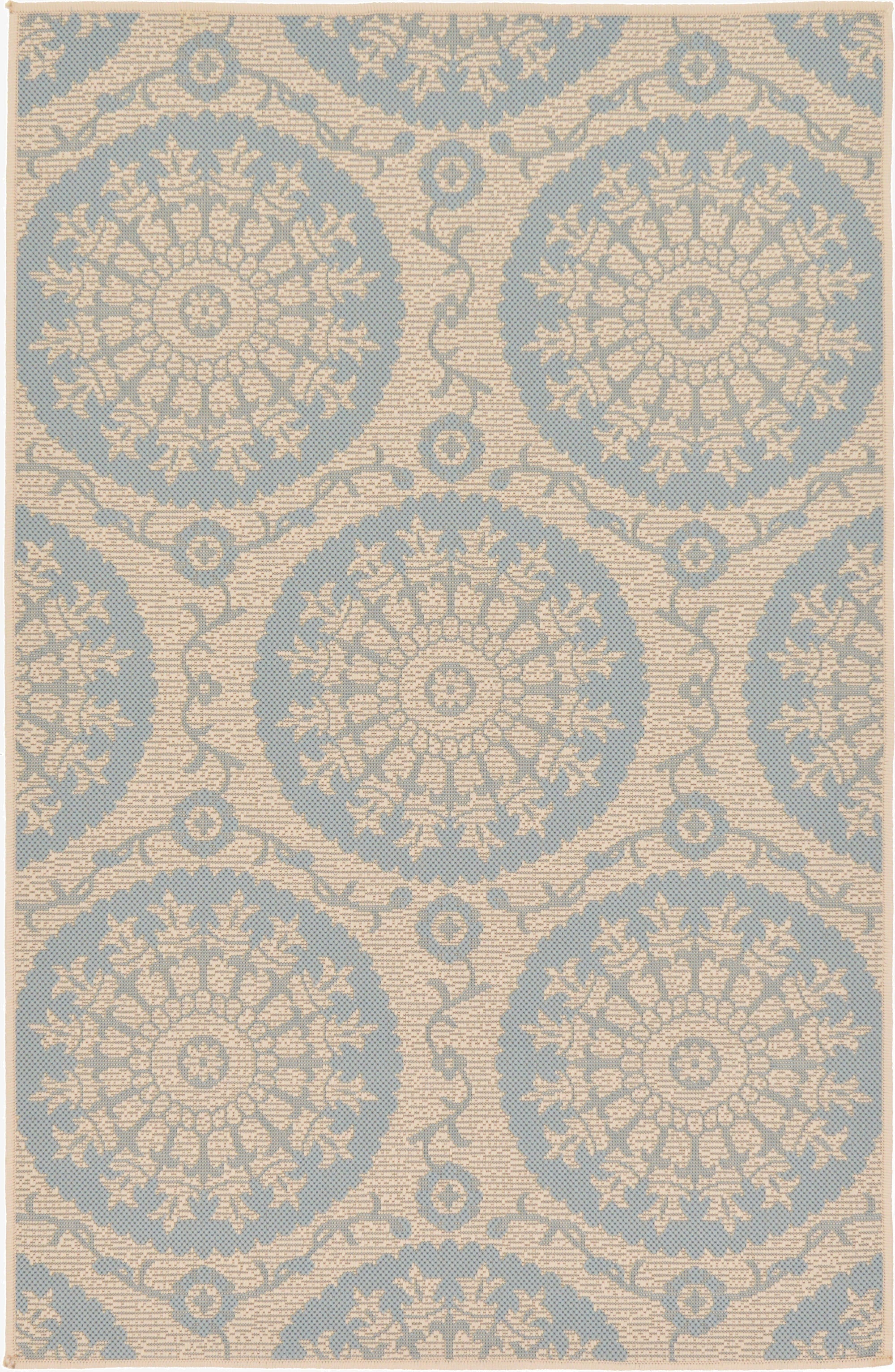  3' 3 x 5'  Washable Botanical Indoor / Outdoor Rug