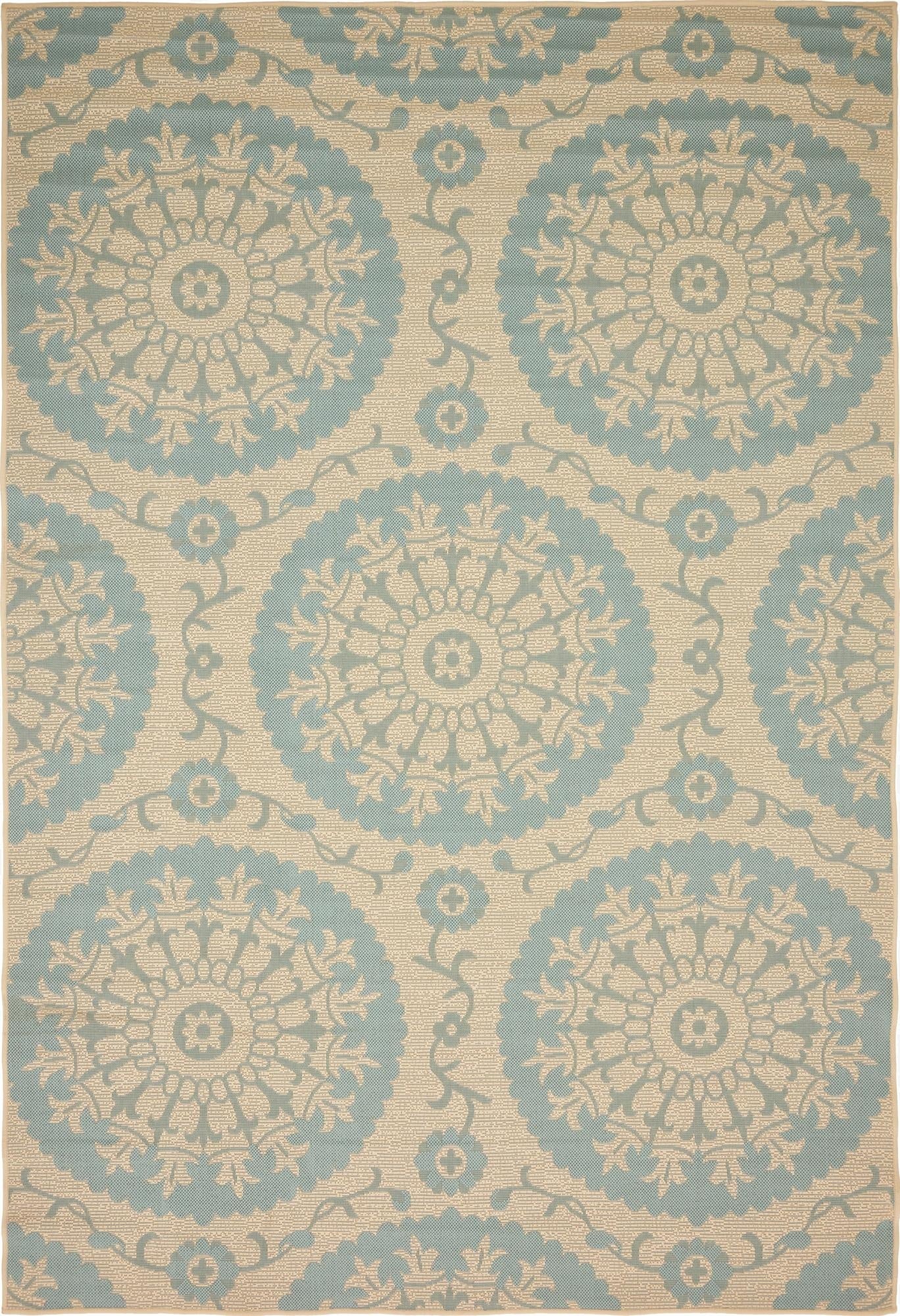  6' x 9'  Washable Botanical Indoor / Outdoor Rug