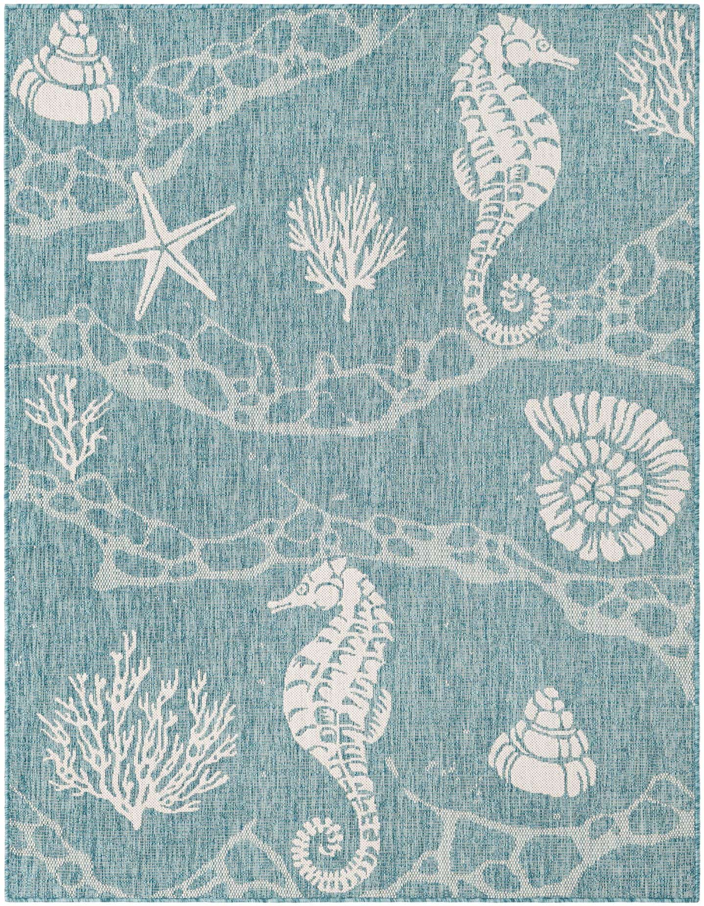 Primary image  5' 3 x 7'  Washable Coastal Indoor / Outdoor Rug