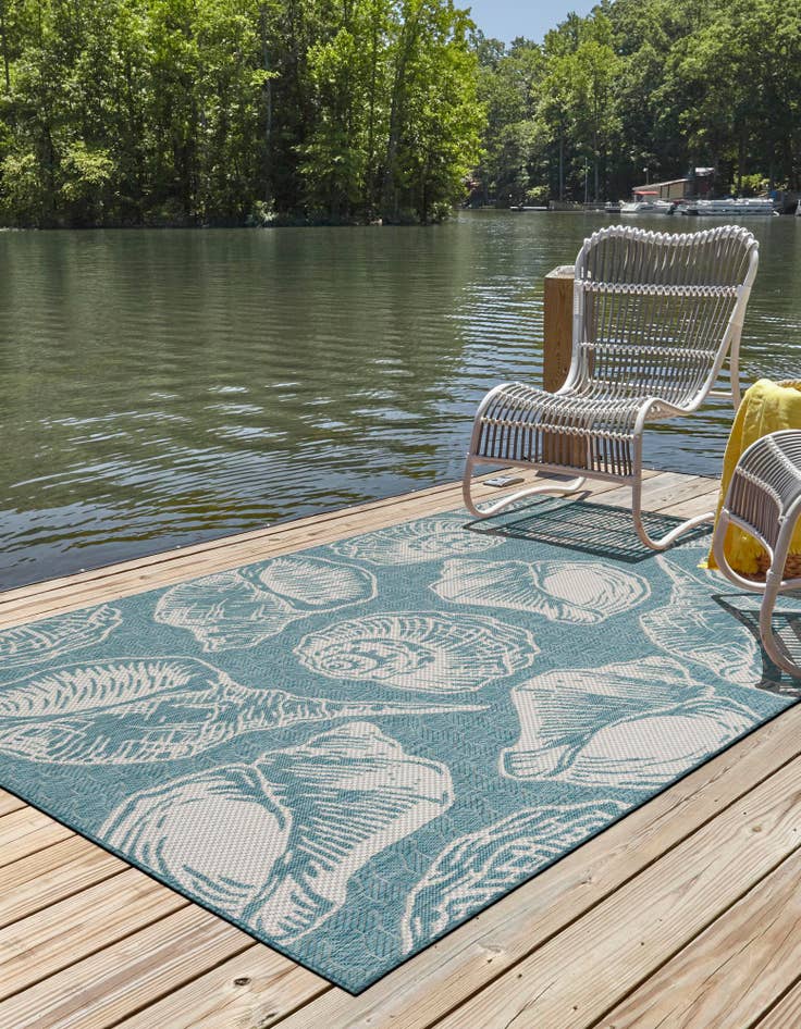Detail image of  10' x 14'  Washable Coastal Indoor / Outdoor Rug