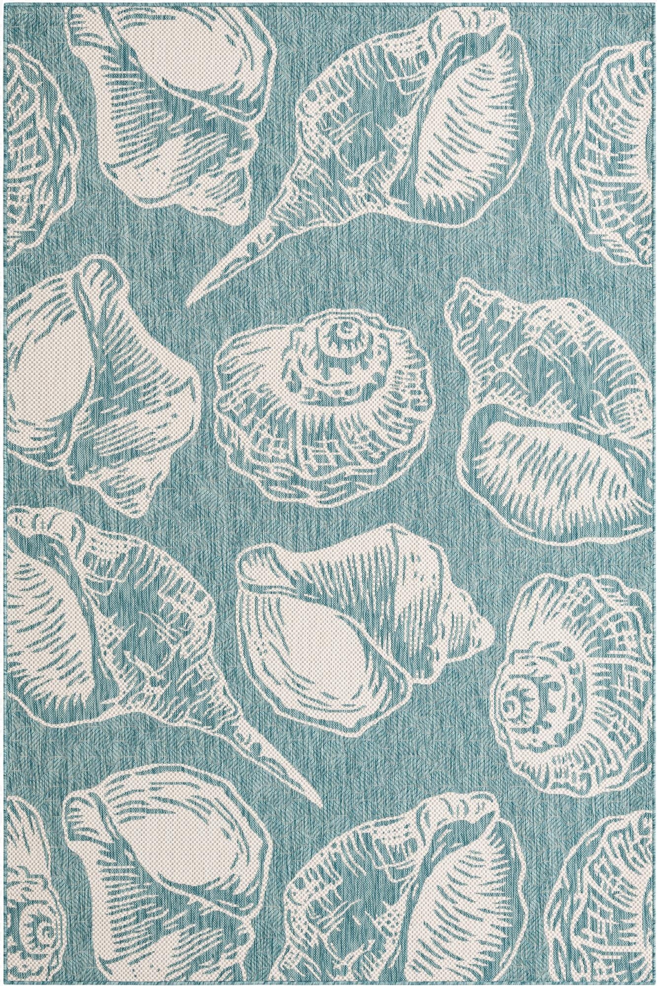  6' x 9'  Washable Coastal Indoor / Outdoor Rug