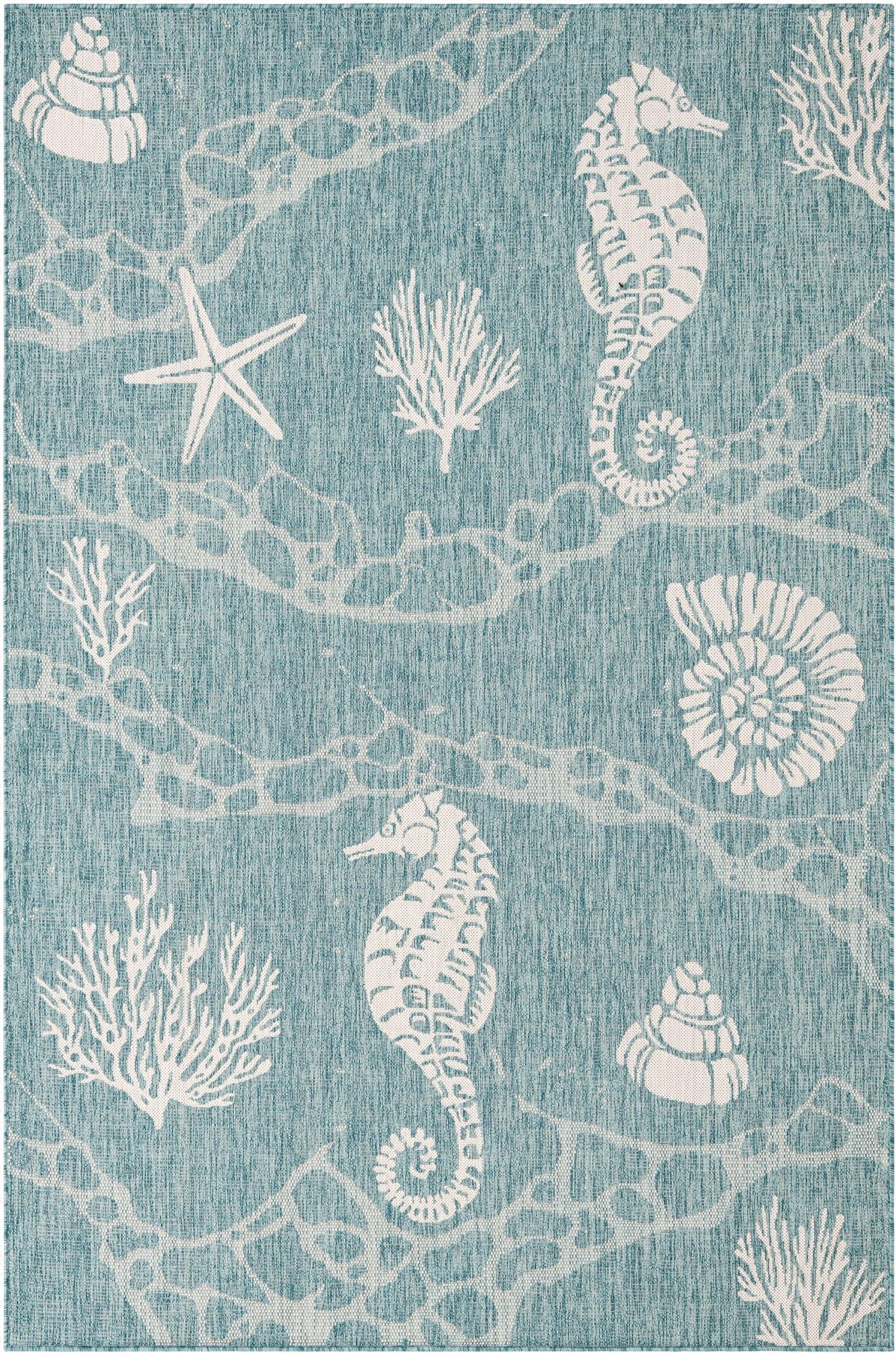 Primary image  6' x 9'  Washable Coastal Indoor / Outdoor Rug