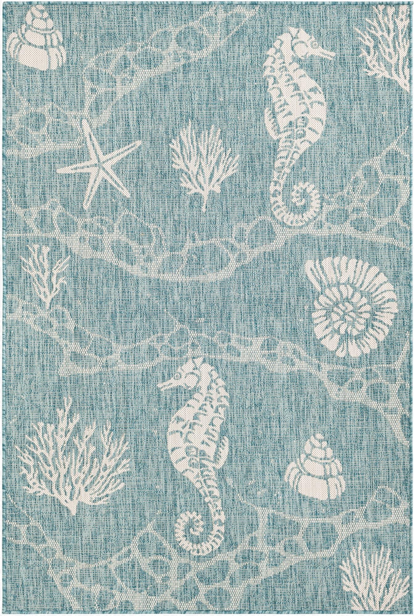  4' x 6'  Washable Coastal Indoor / Outdoor Rug