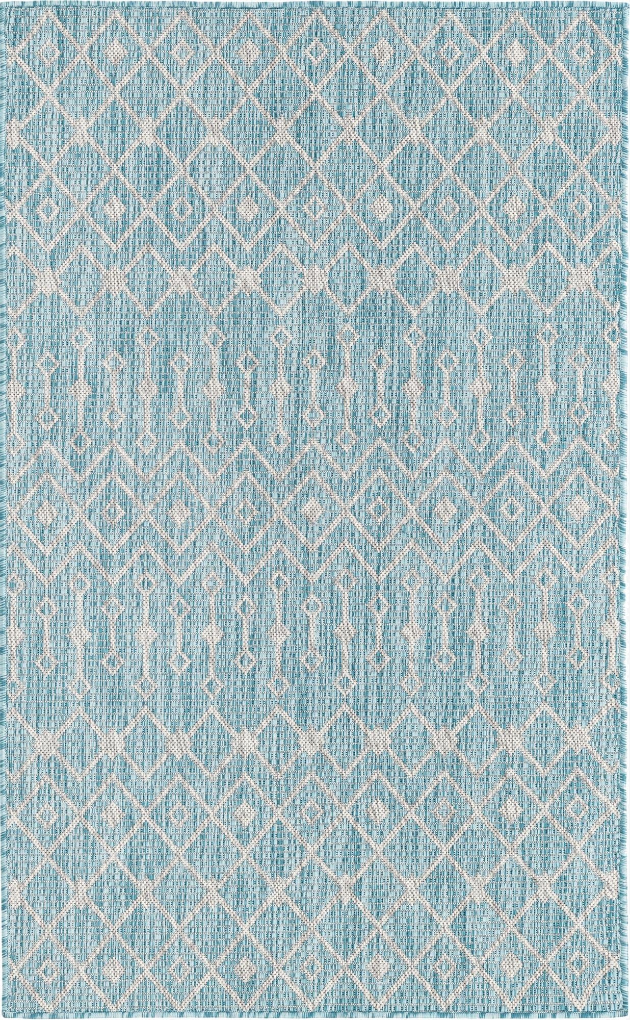  3' x 5' 3  Washable Lattice Indoor / Outdoor Rug