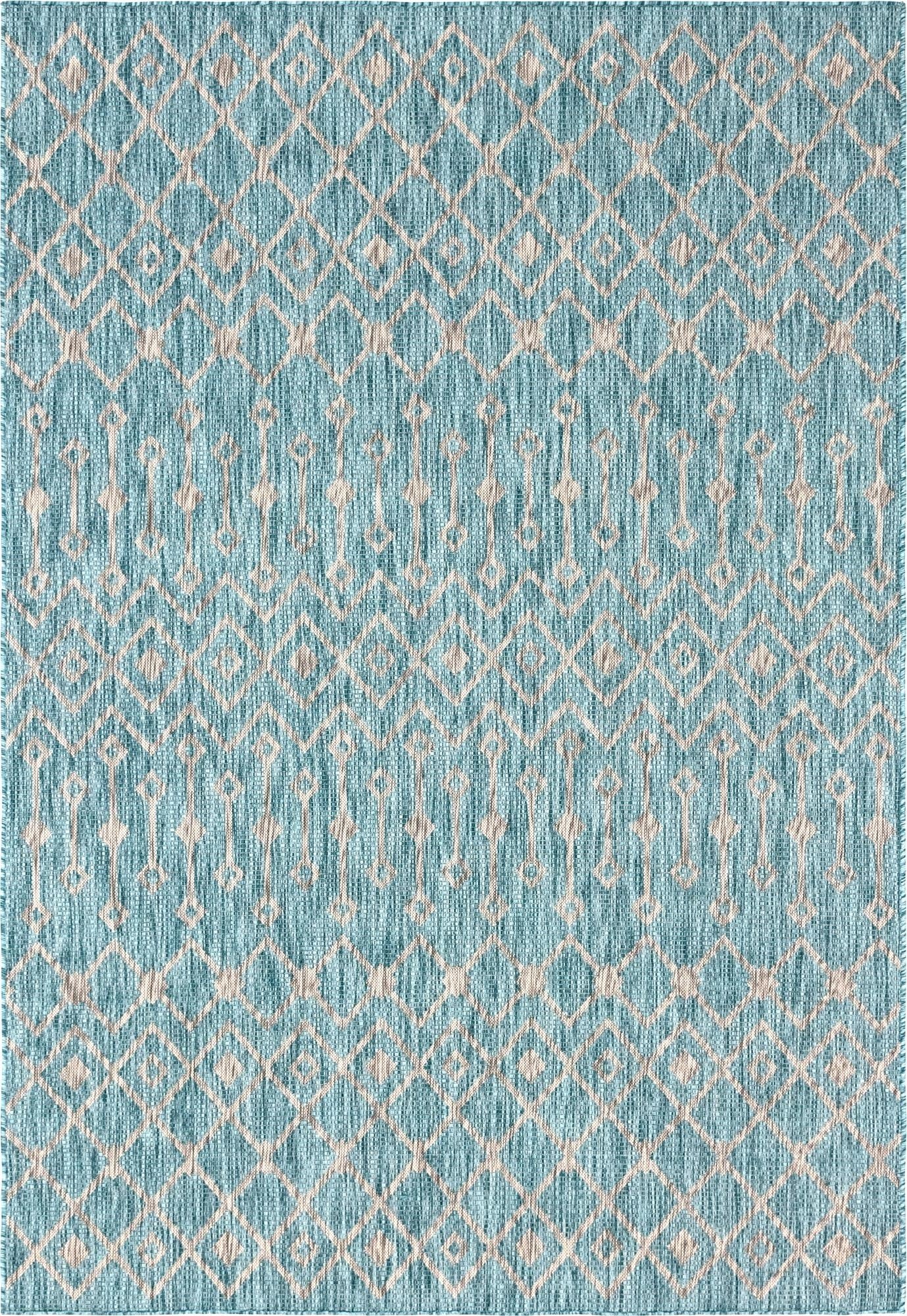  7' x 10'  Washable Lattice Indoor / Outdoor Rug