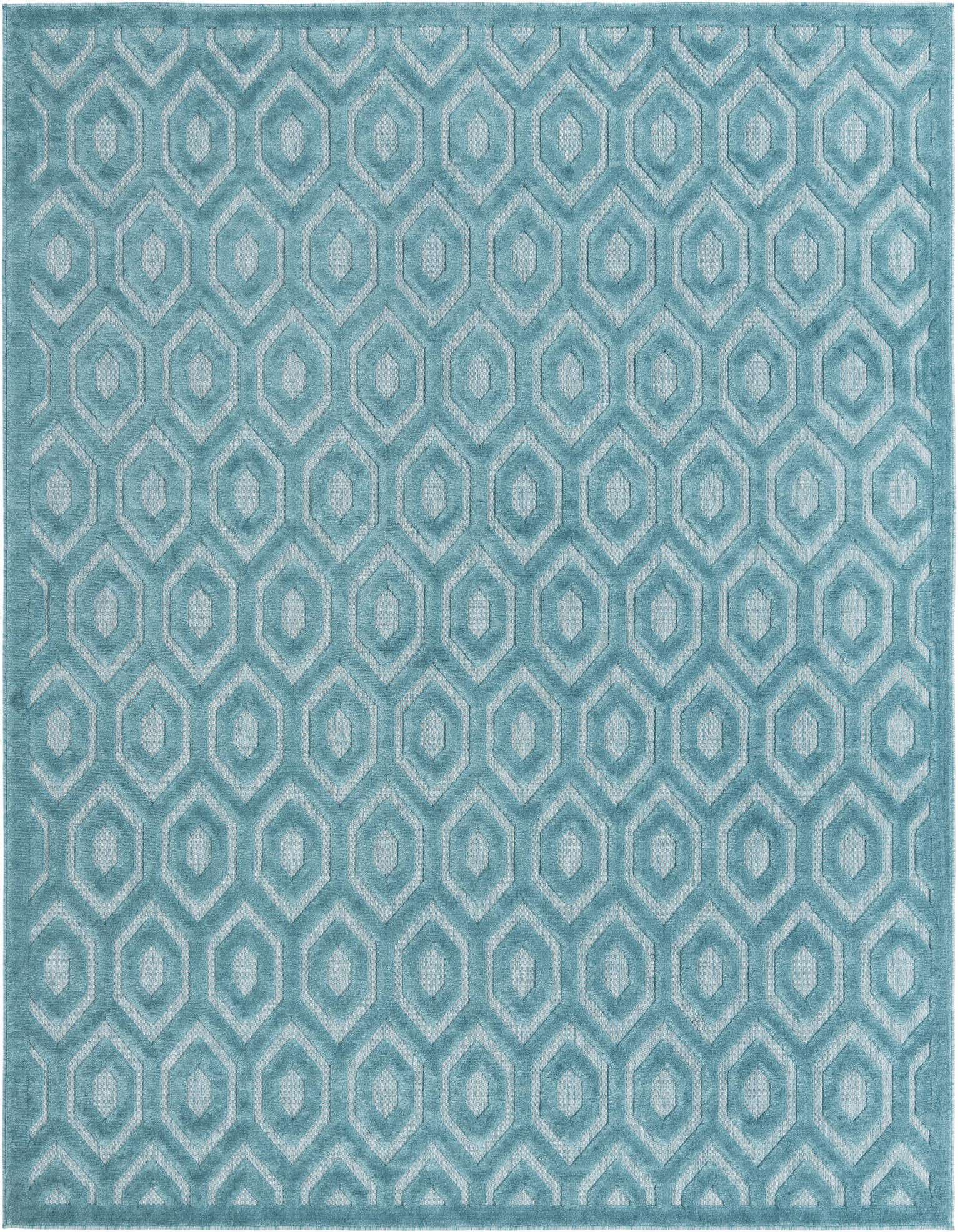 Primary image  7' 10 x 10'  Washable Trellis Textured Indoor / Outdoor Rug