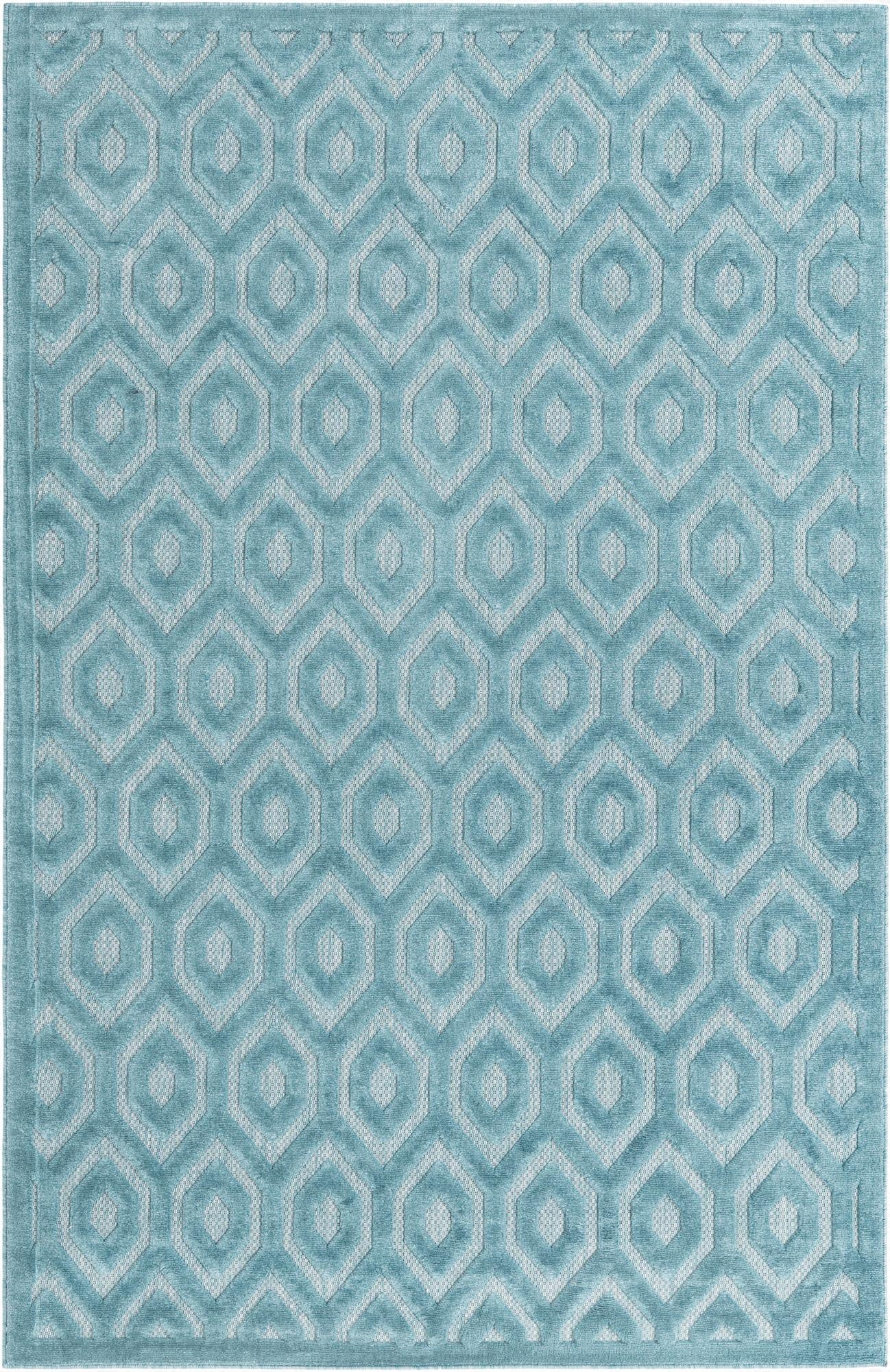 6' x 9'  Washable Trellis Textured Indoor / Outdoor Rug